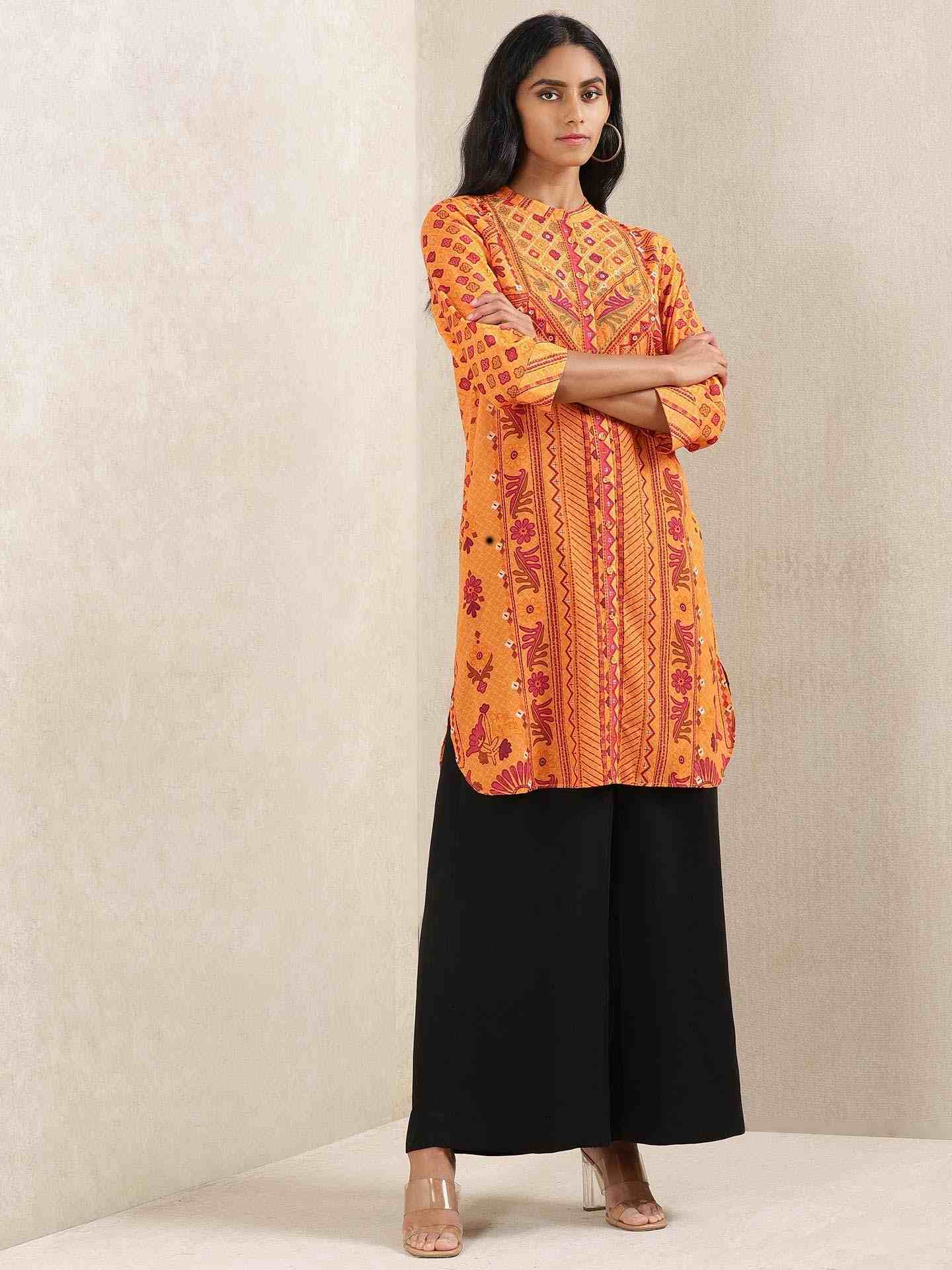 Orange Firdous Kurti