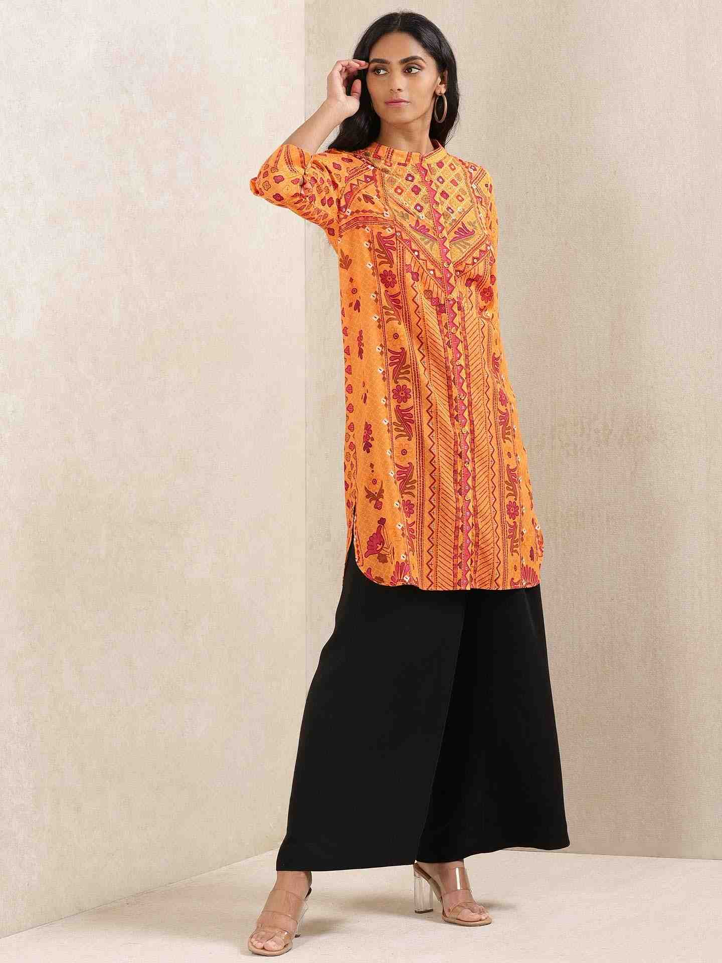 Orange Firdous Kurti
