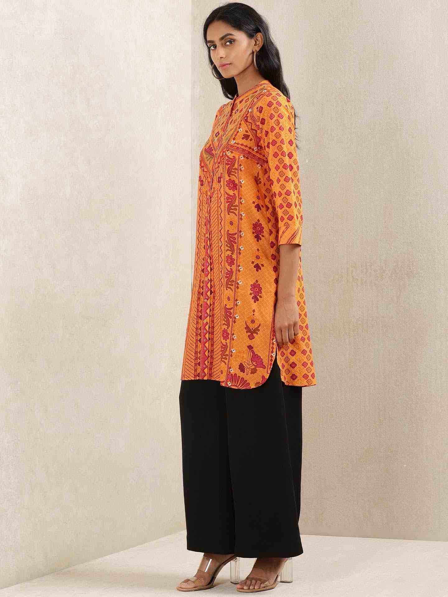 Orange Firdous Kurti