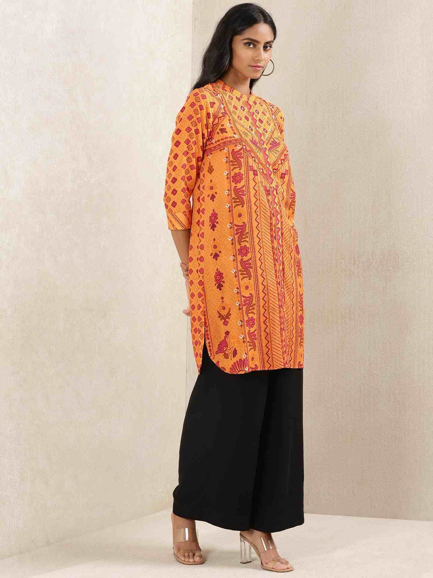 Orange Firdous Kurti