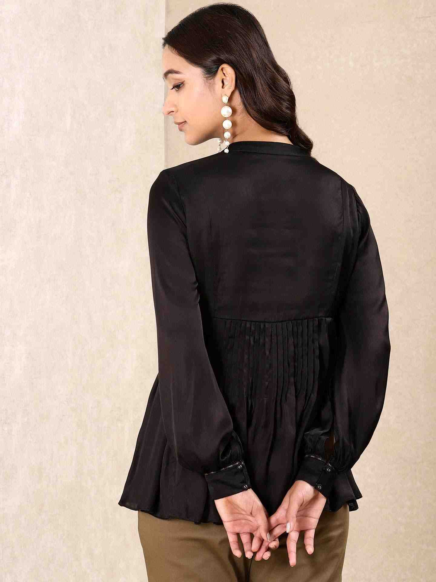 Black Tribal Puzzle Solid Kurti