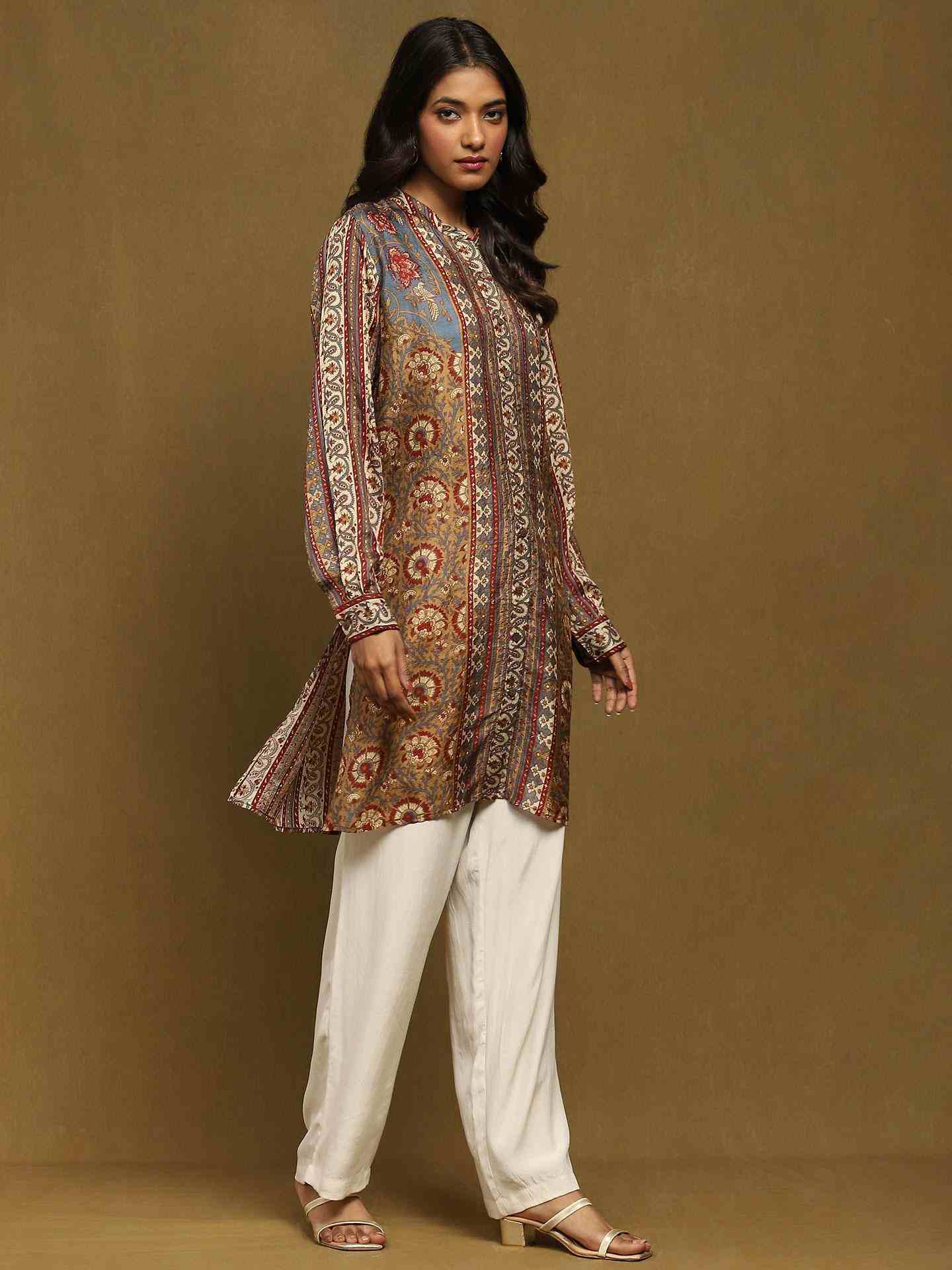 Beige & Multi Kalyani Kurti