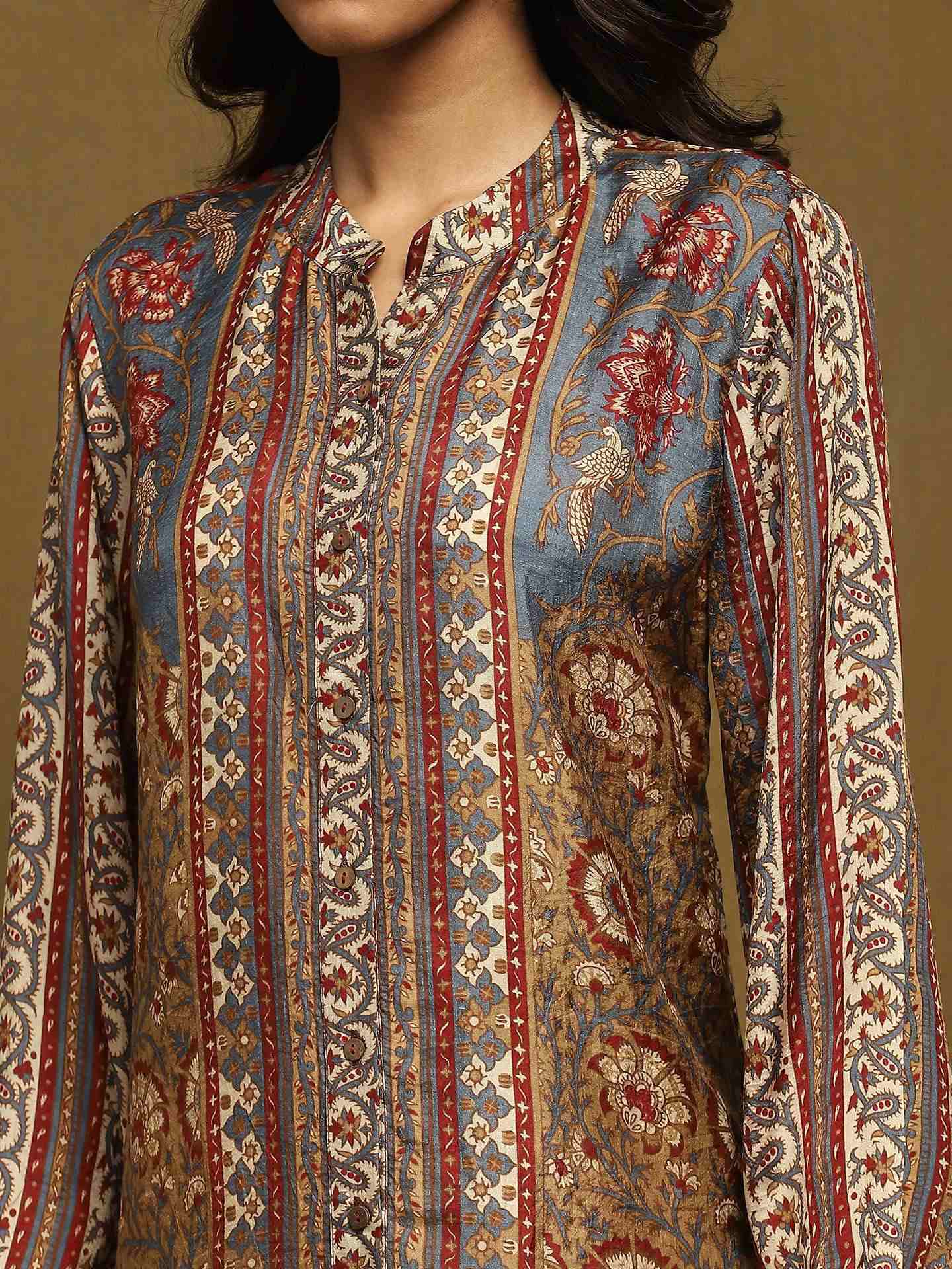 Beige & Multi Kalyani Kurti