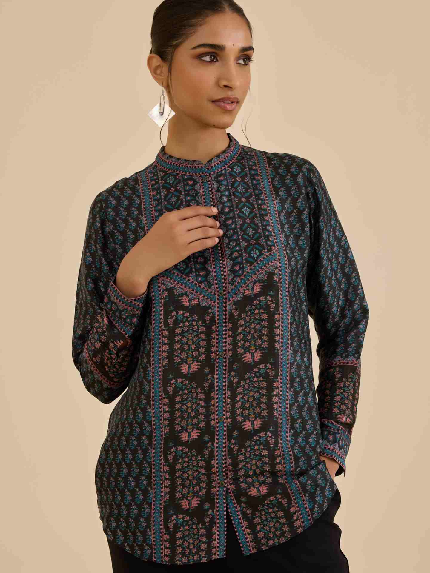 Black Turquoise Keya Kurti