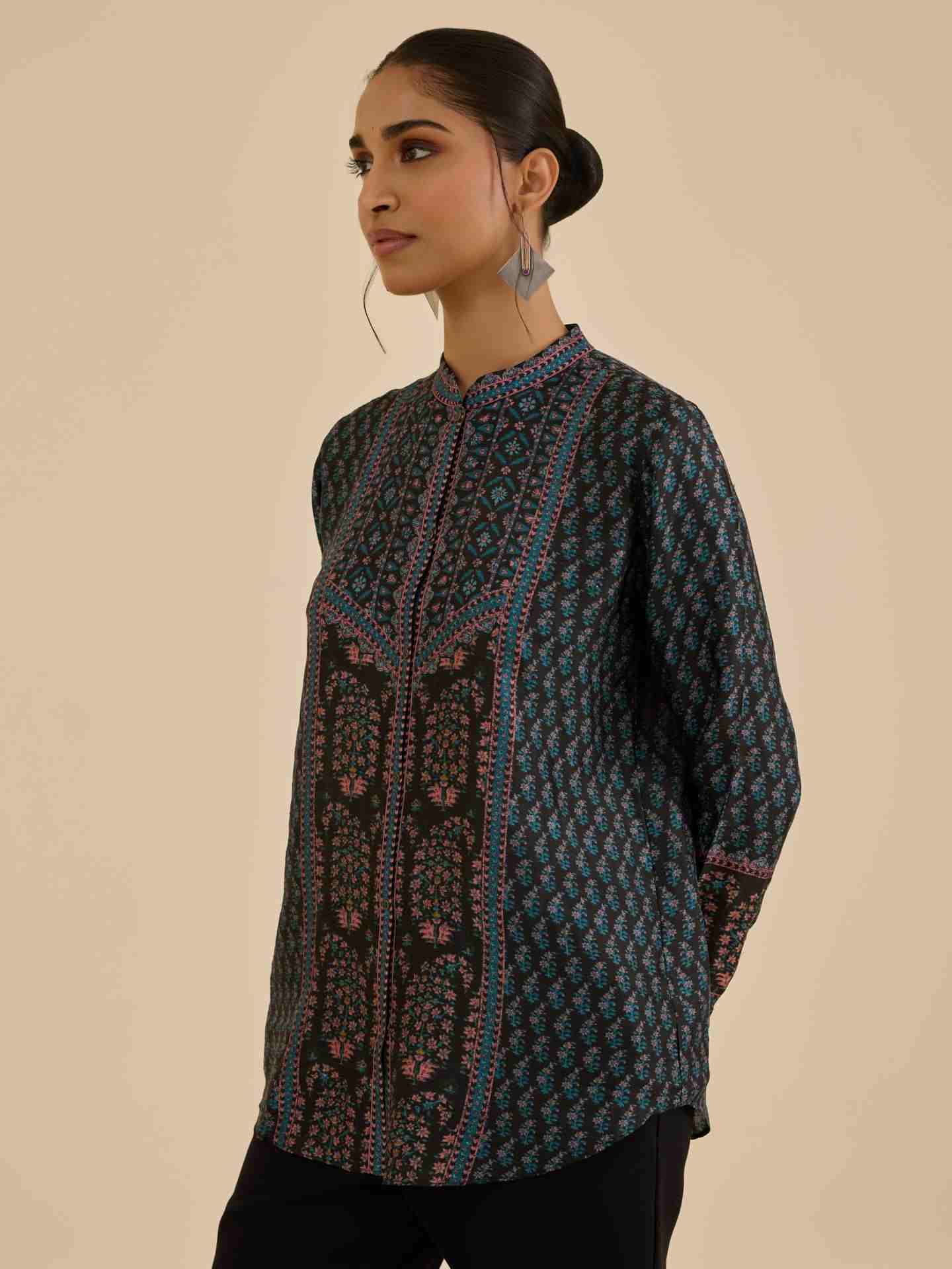 Black Turquoise Keya Kurti