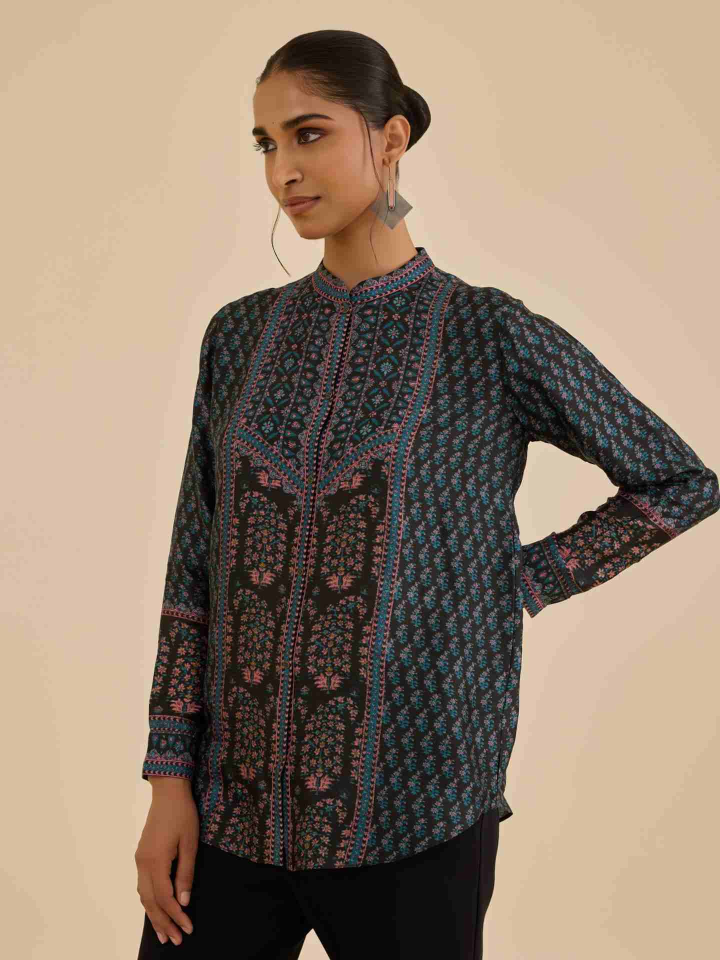 Black Turquoise Keya Kurti
