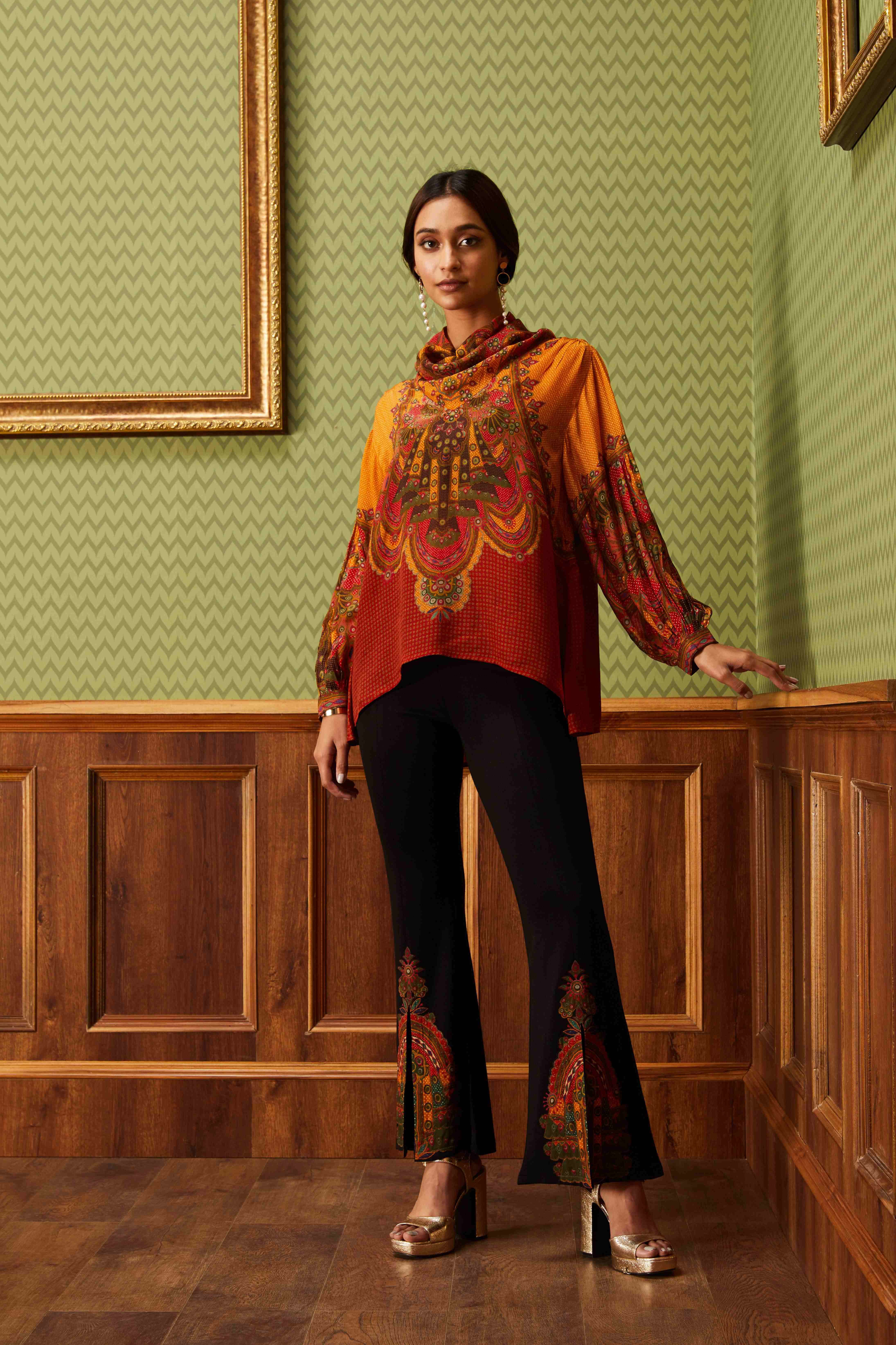 Mustard & Multi-Color Venkatil Crepe Kurti