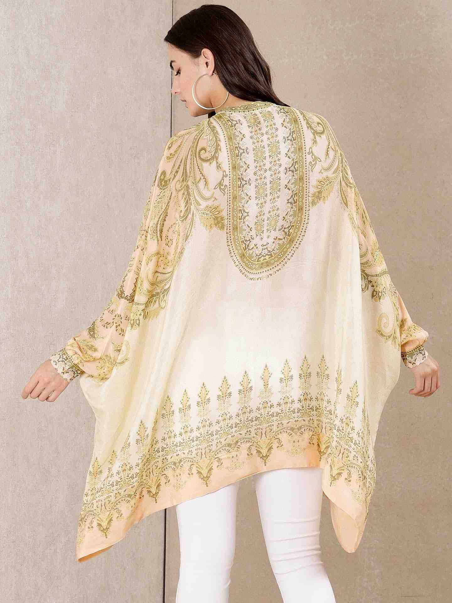 Beige & Khaki Coco Kia Crepe Kurti