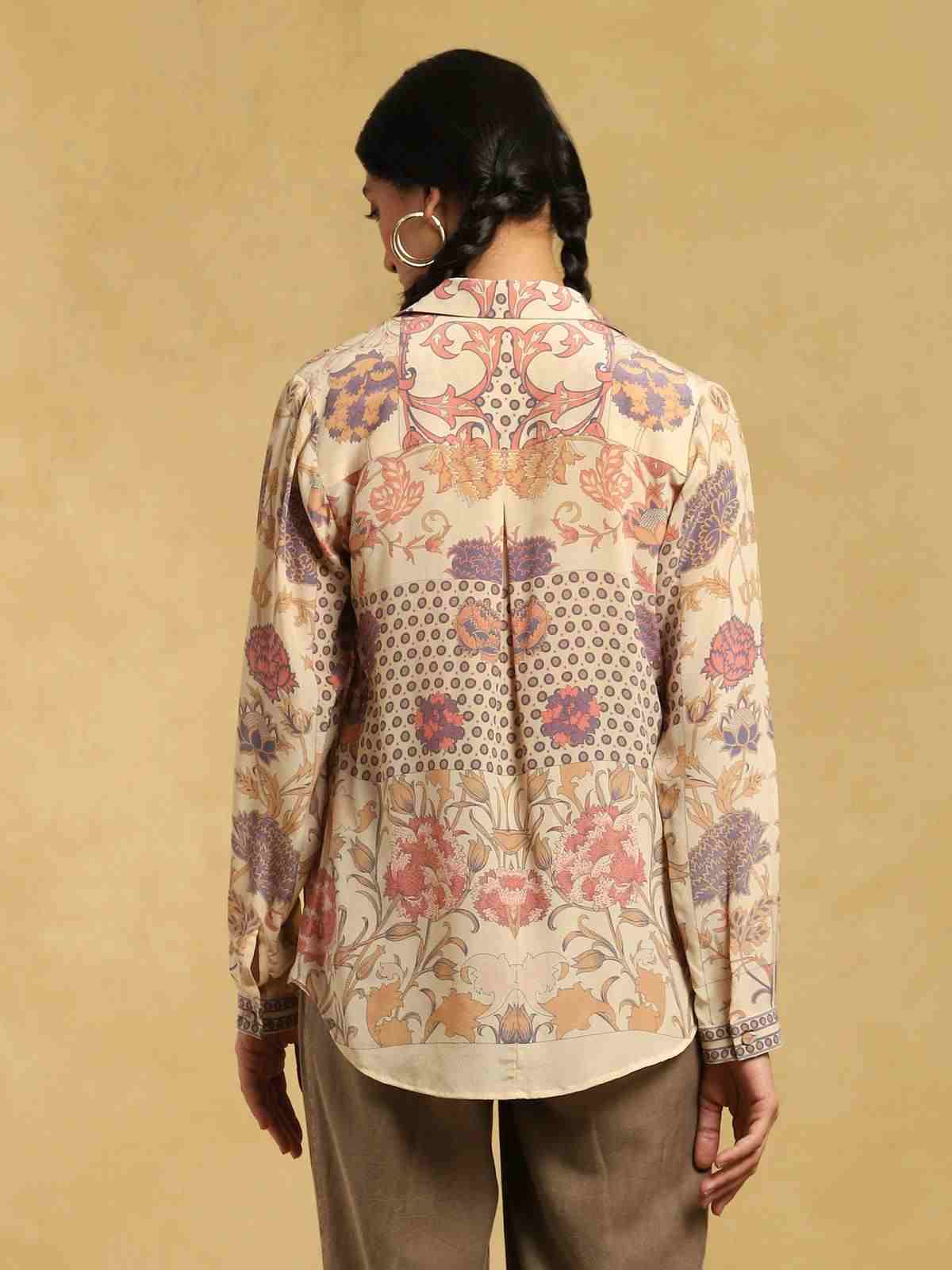 Ecru Calico Crepe Shirt
