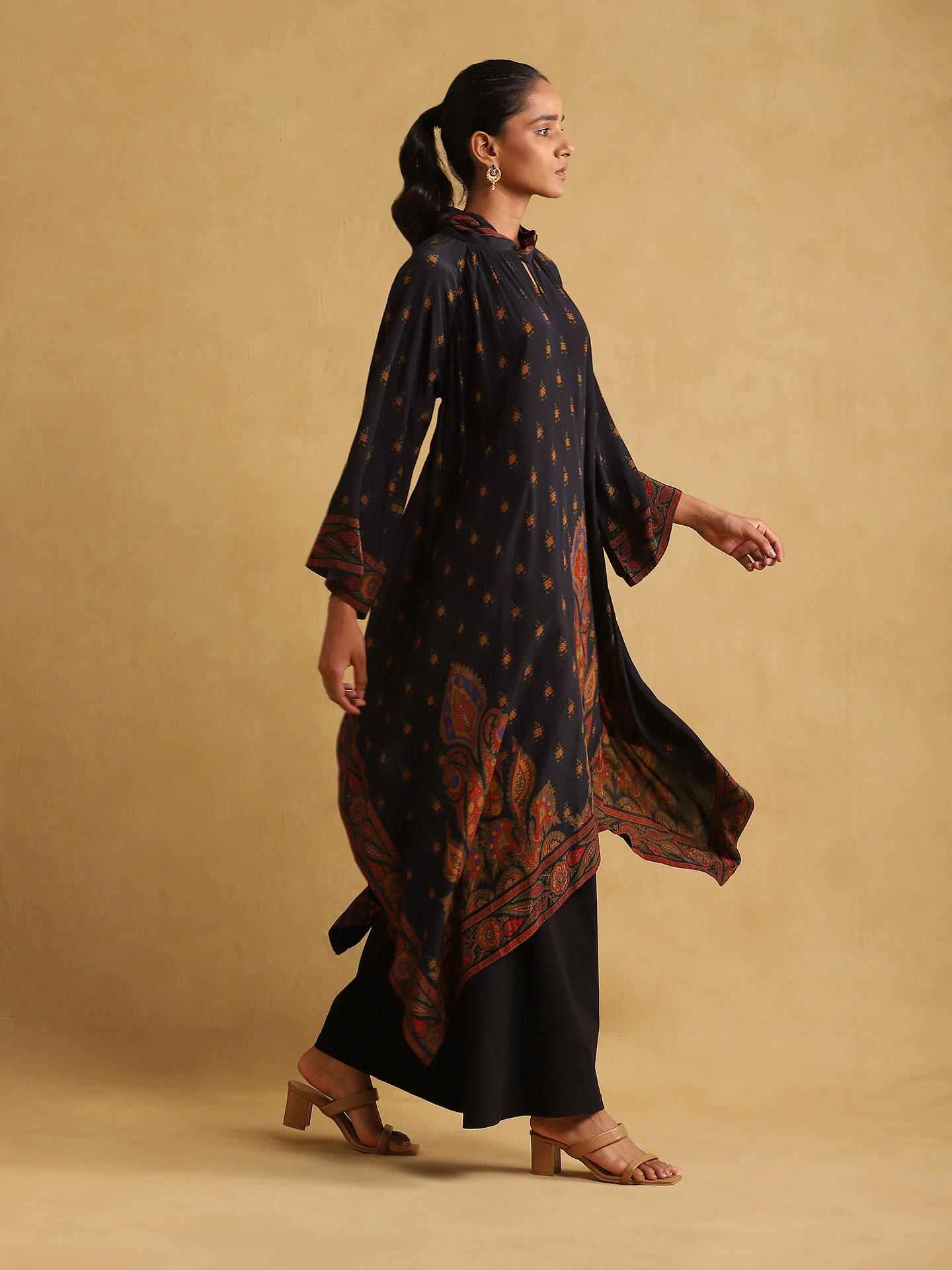 Black & Multi Farzana Kaftan