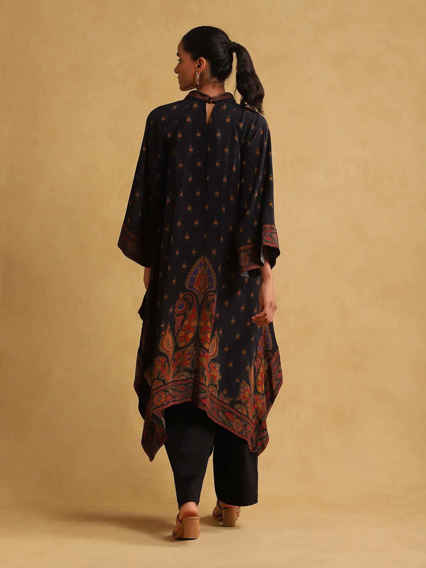 Black & Multi Farzana Kaftan