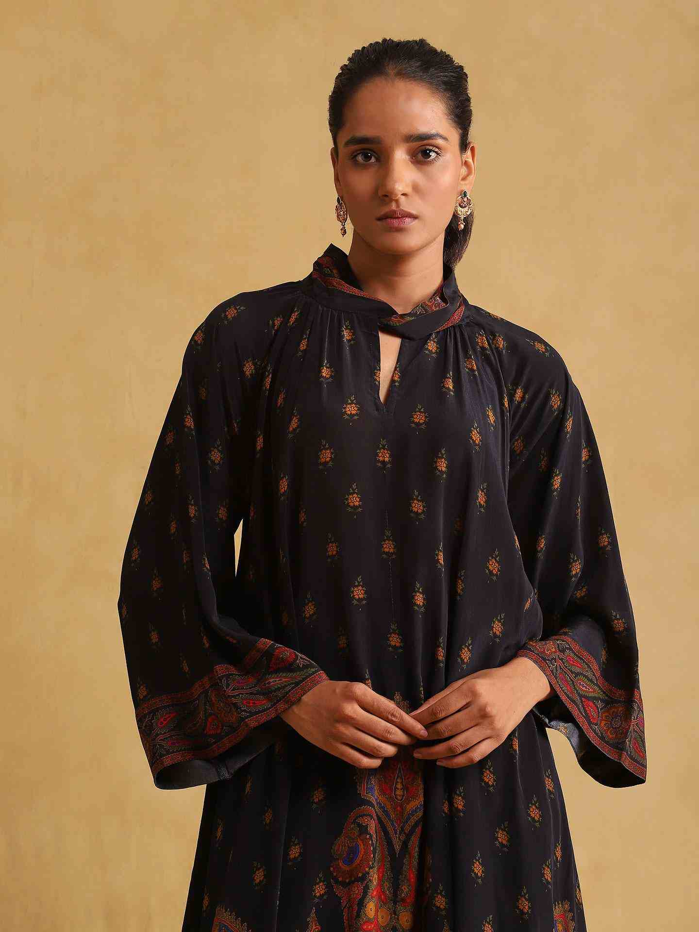 Black & Multi Farzana Kaftan