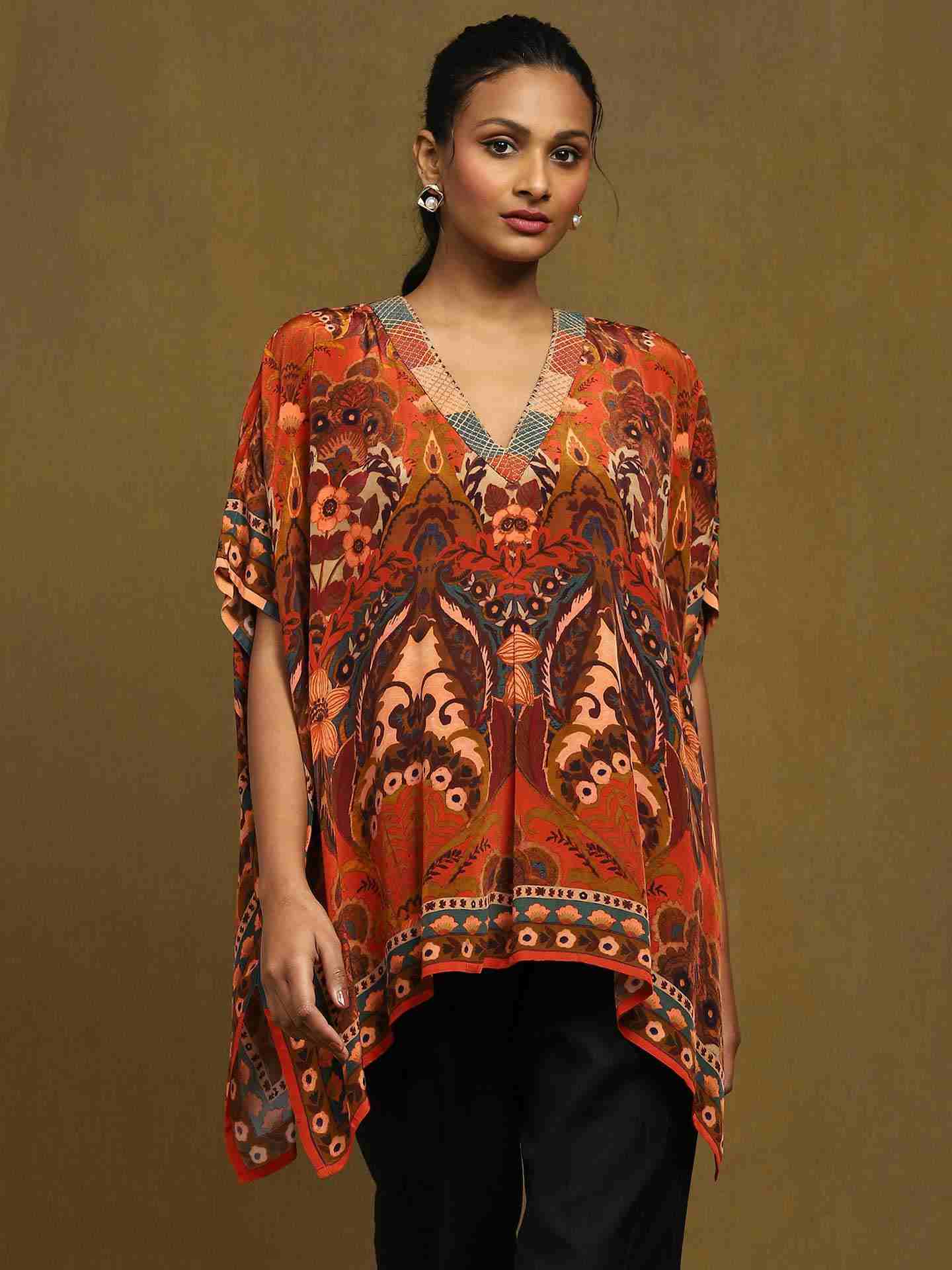 Rust Mandala Kurti
