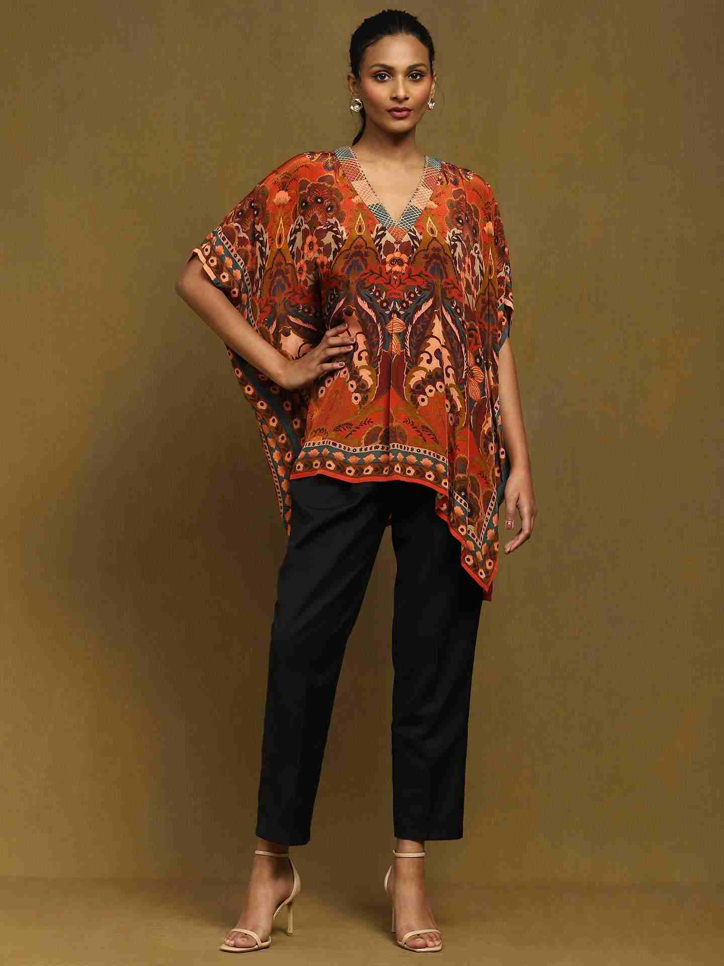 Rust Mandala Kurti