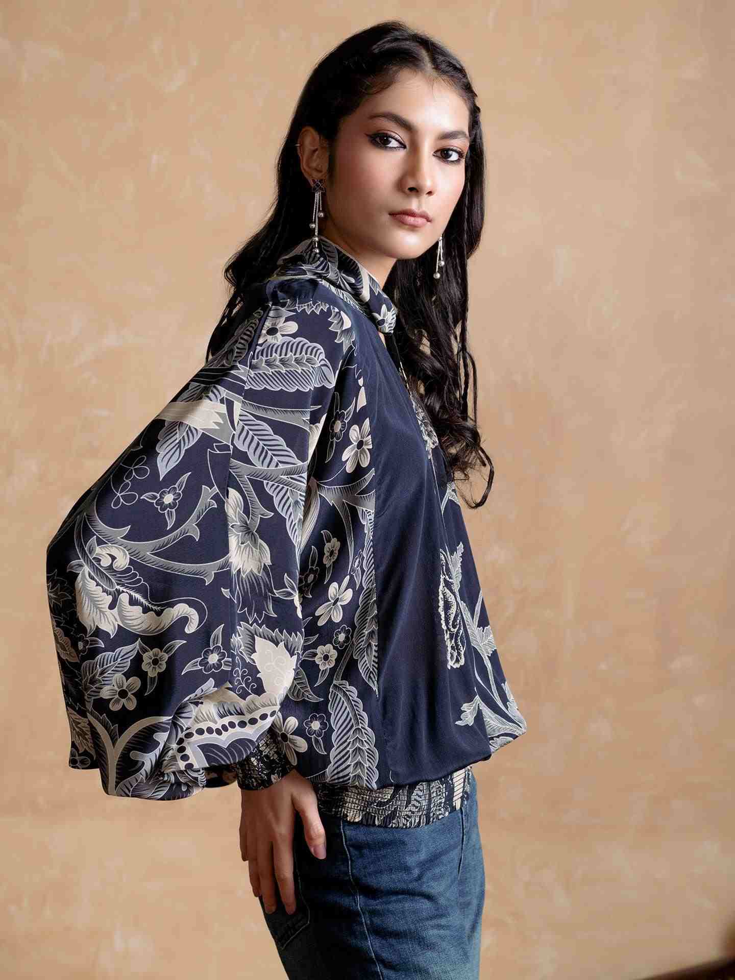 Black Poppy Pushpanjali Top