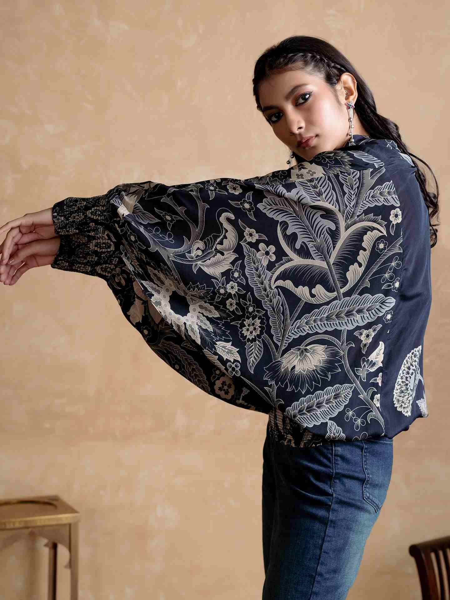 Black Poppy Pushpanjali Top