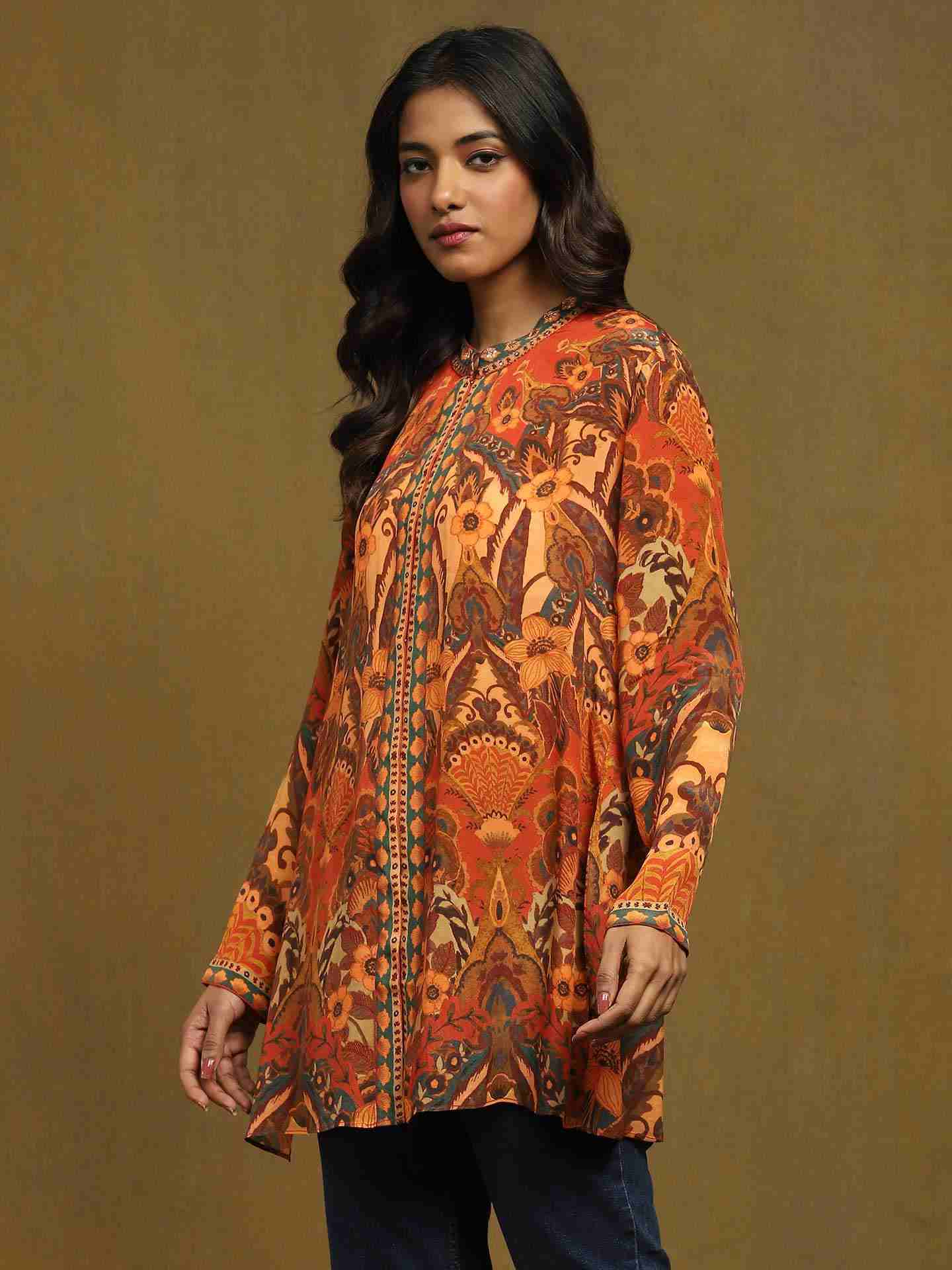 Rust Mandala Kurti
