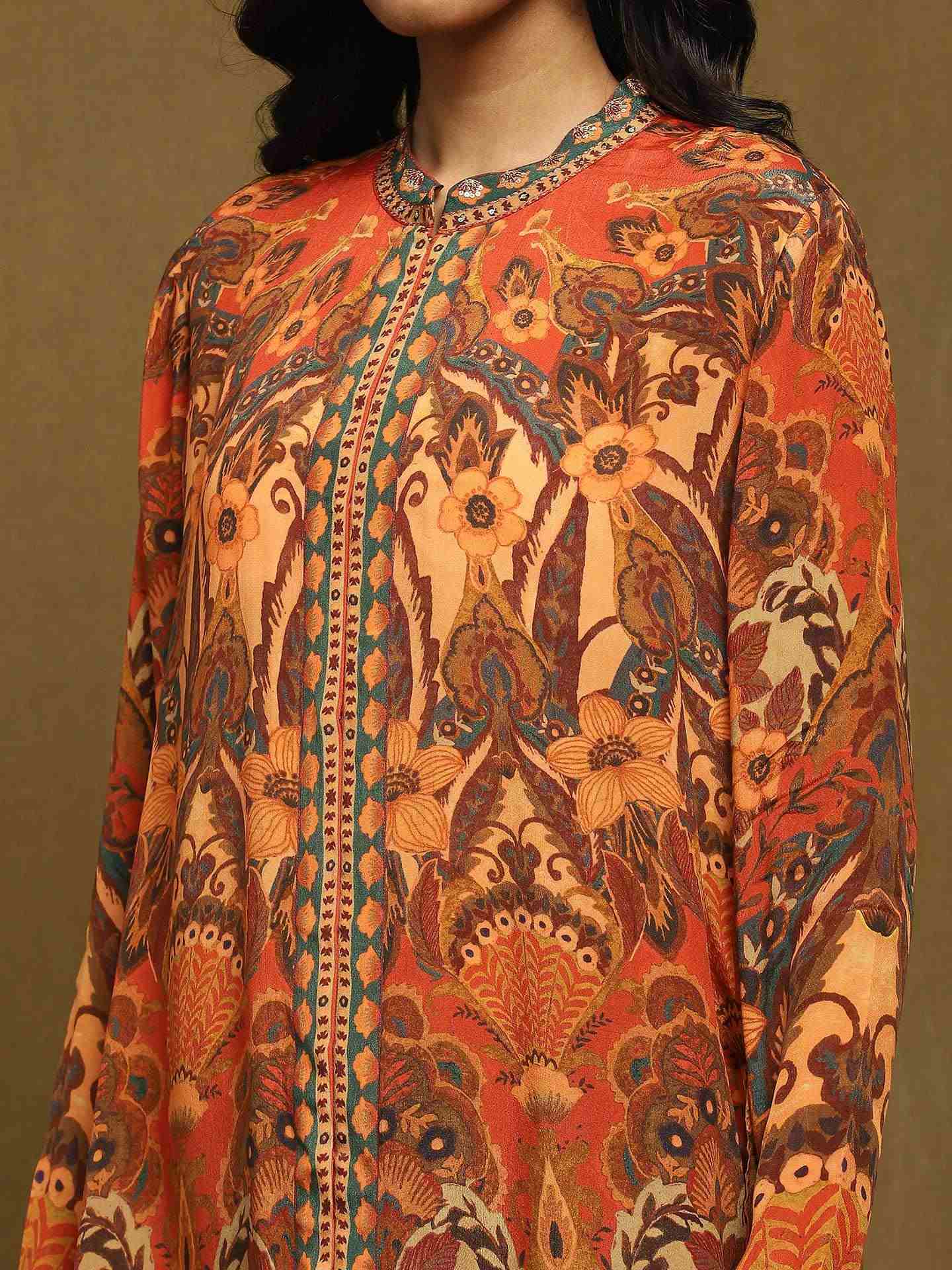 Rust Mandala Kurti