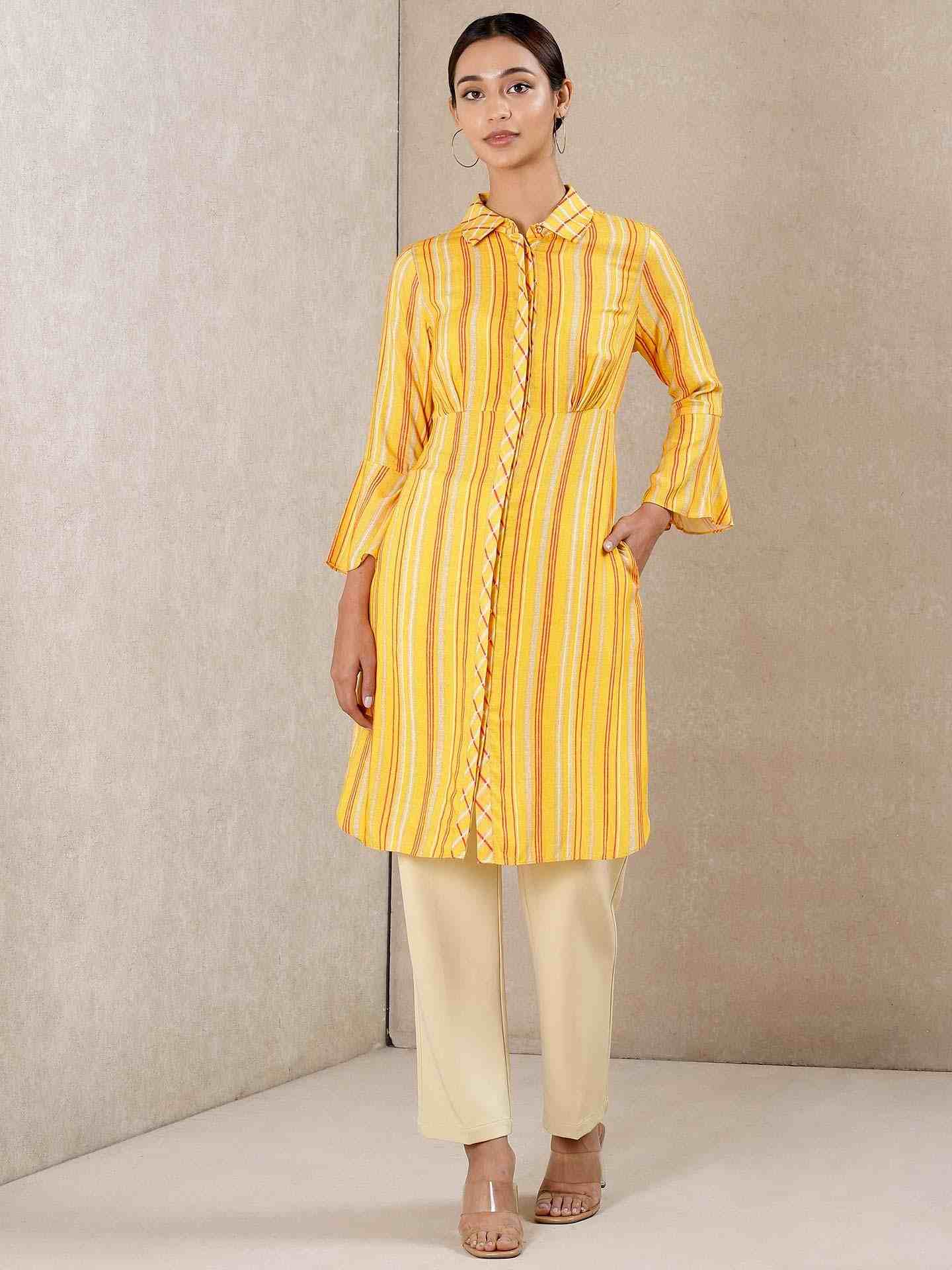 Yellow Modern Minimalist Kurti