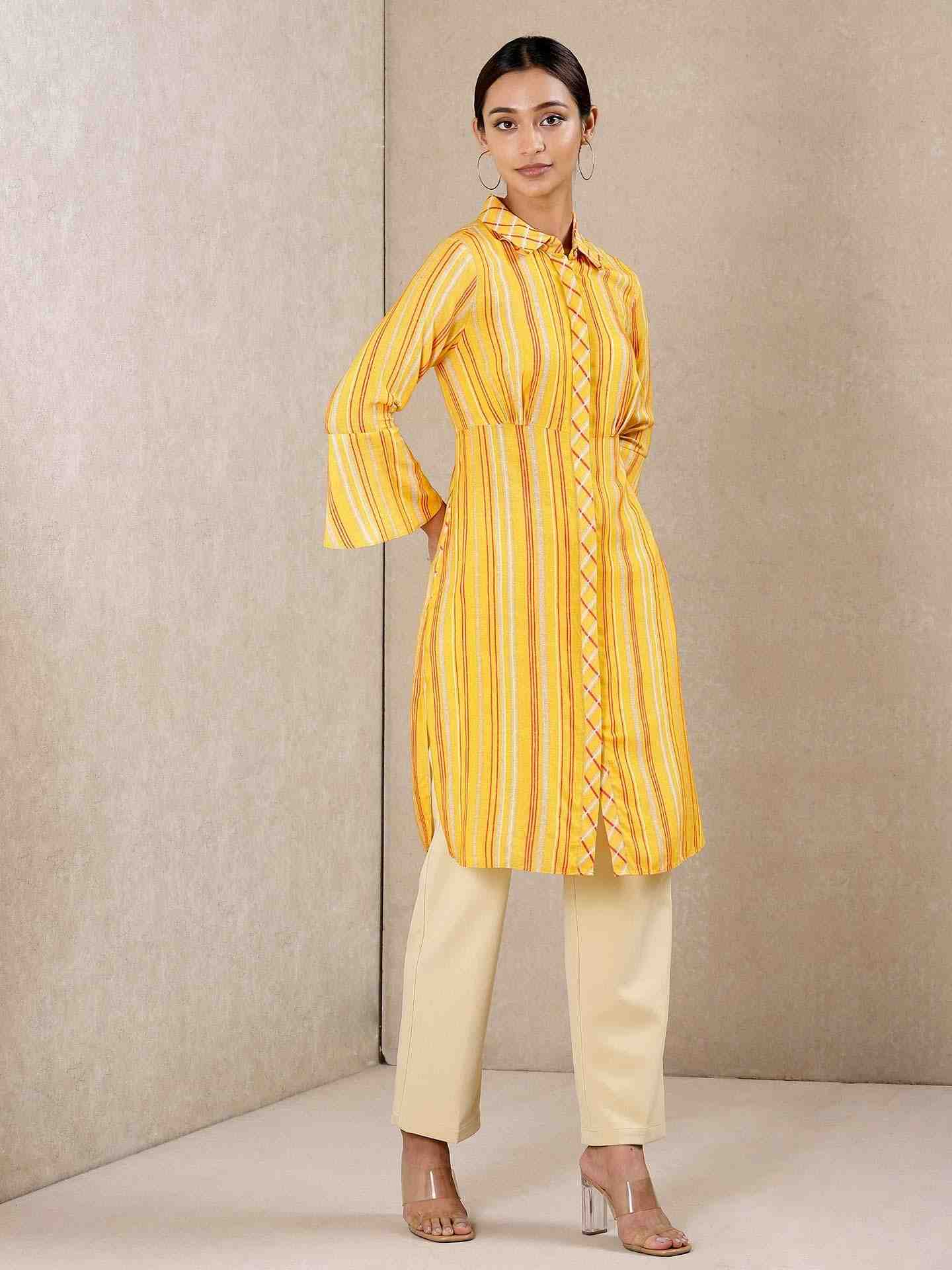 Yellow Modern Minimalist Kurti