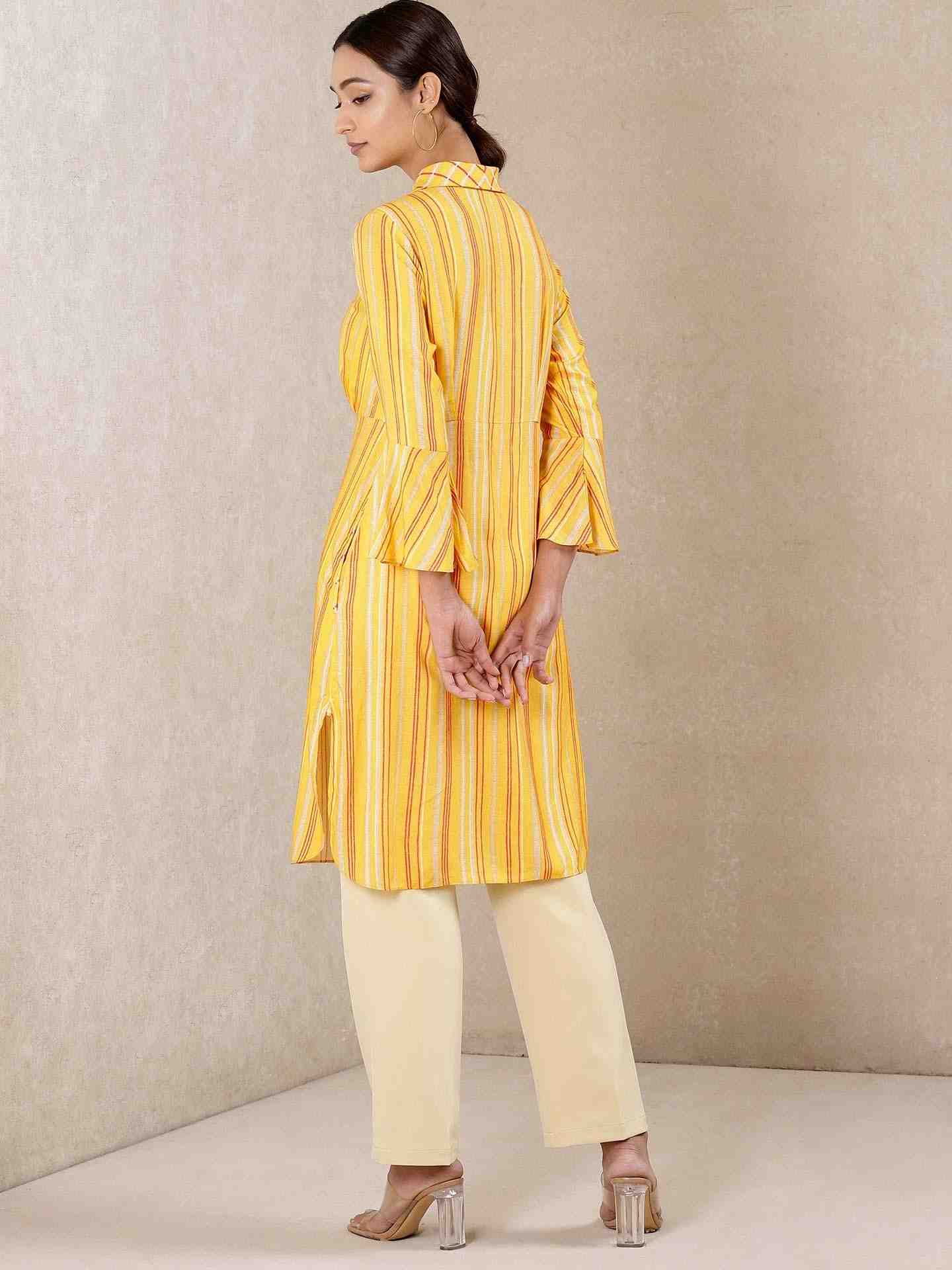 Yellow Modern Minimalist Kurti