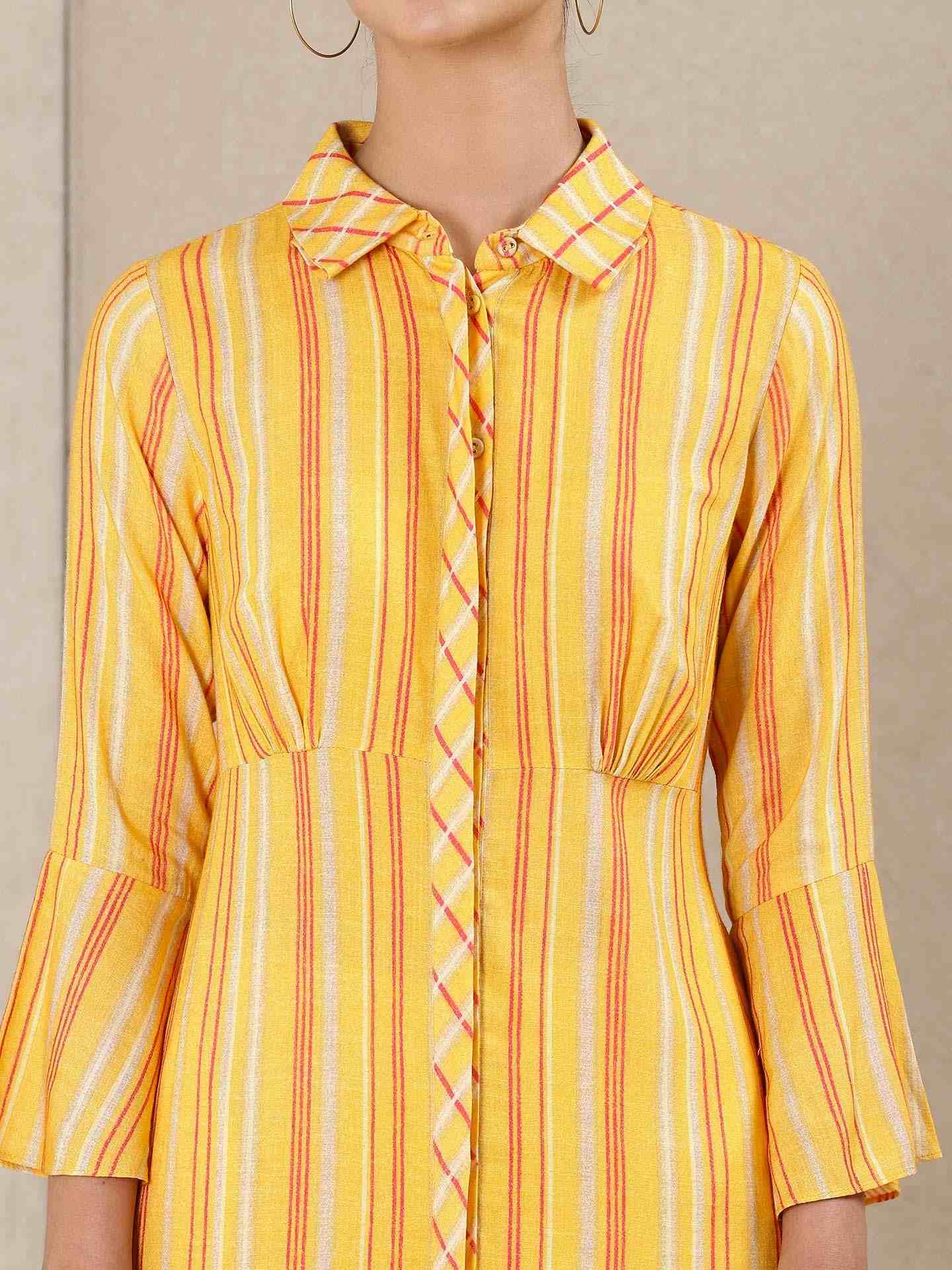 Yellow Modern Minimalist Kurti