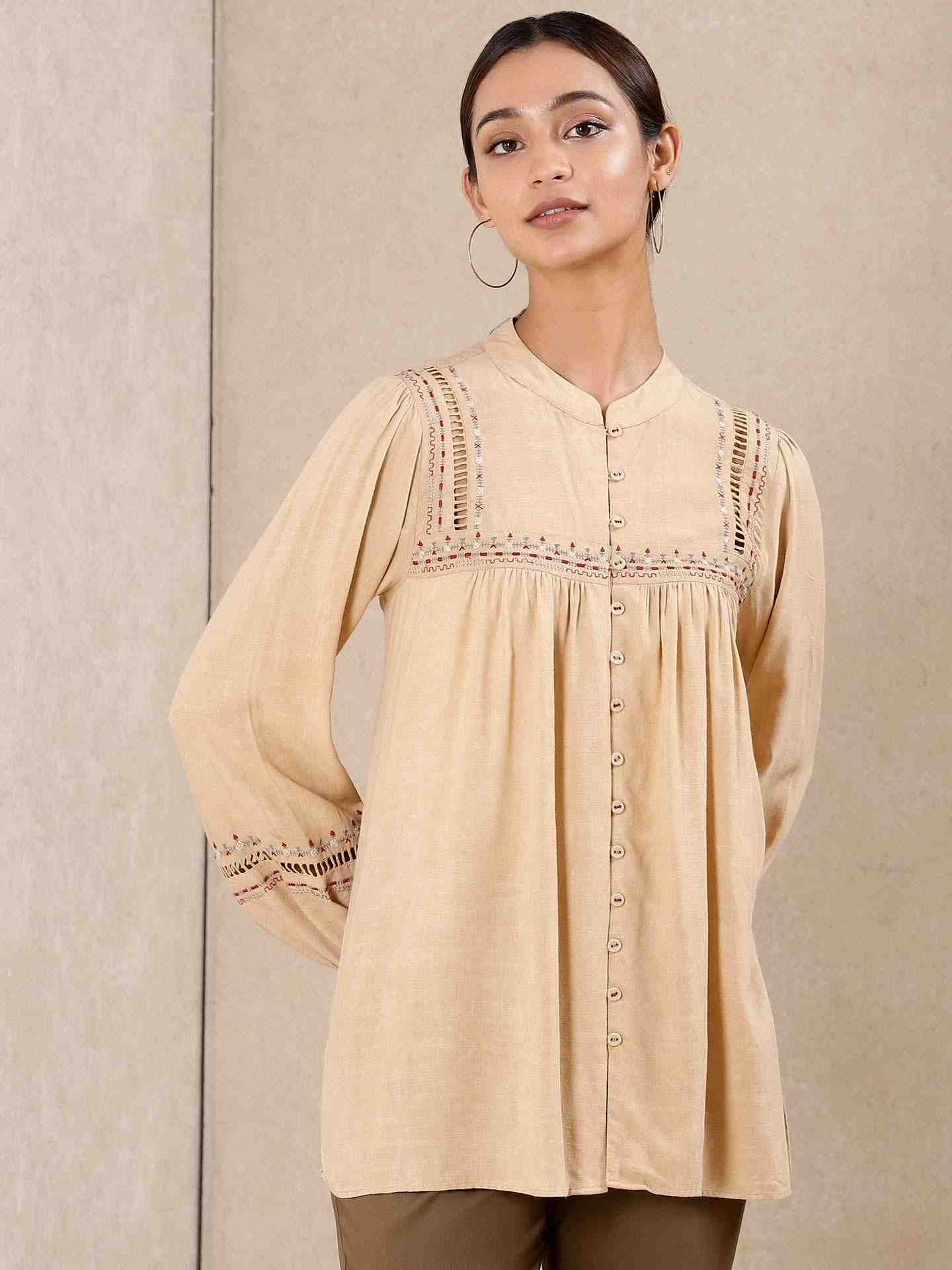 Beige Modern Minimalist Kurti