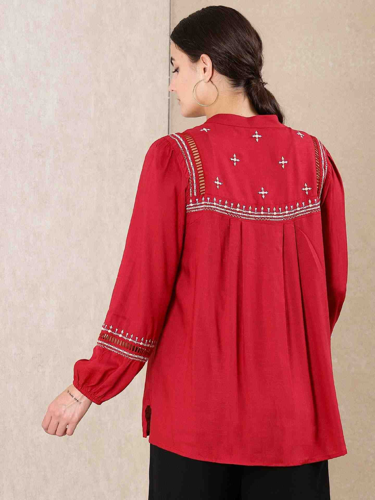 Red Modern Minimalist Kurti
