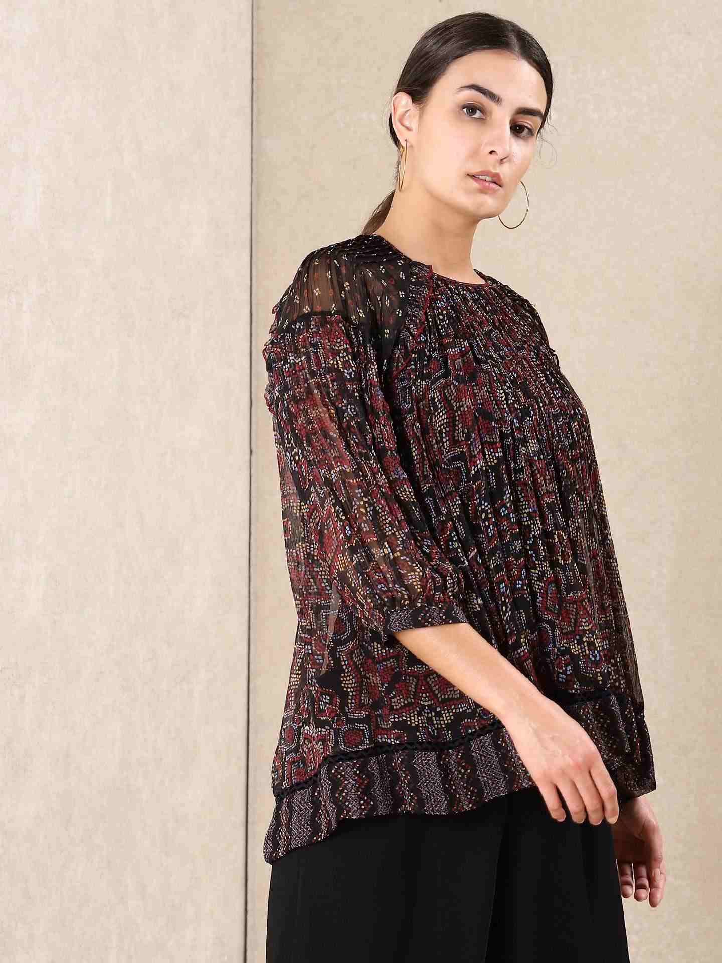 Black Kaliedo Flora Kurti