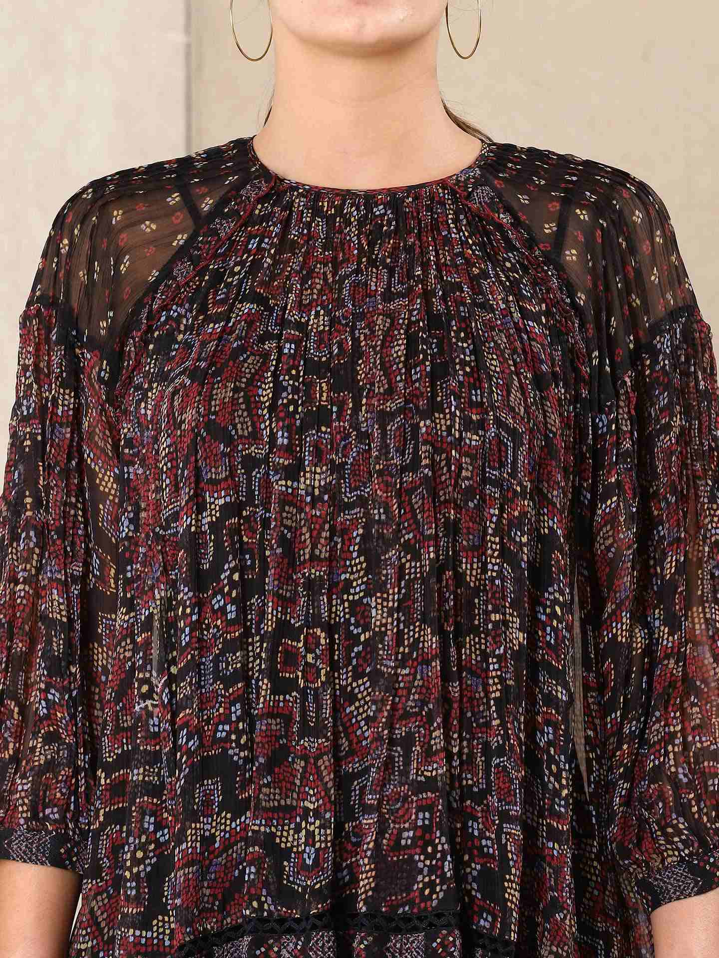 Black Kaliedo Flora Kurti