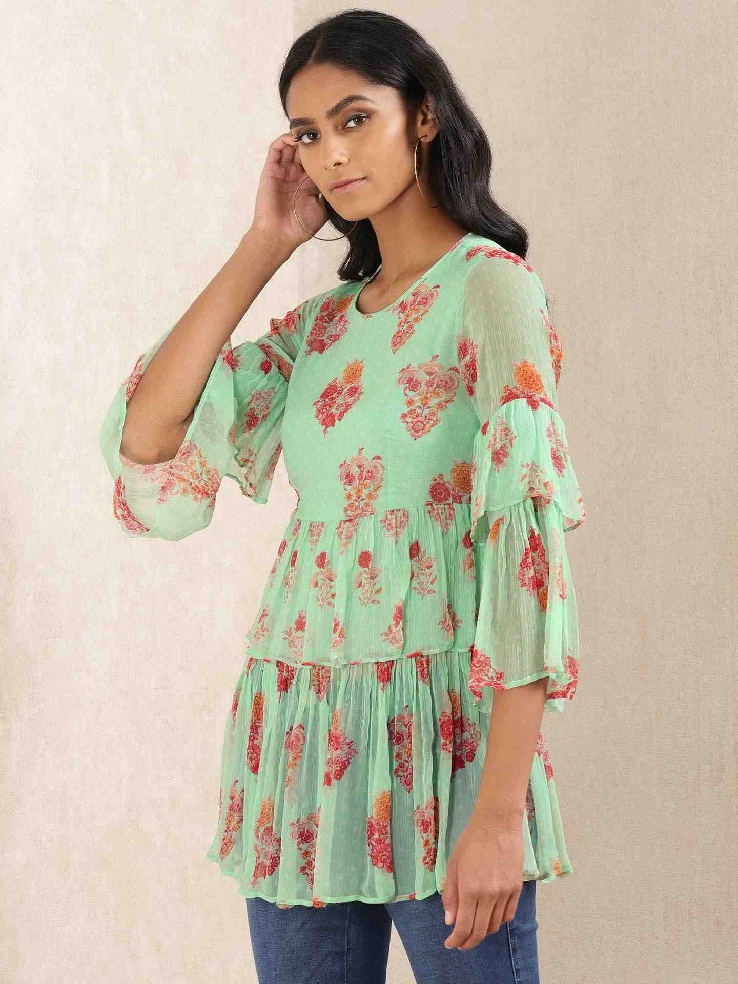 Mint Keya Allover Kurti