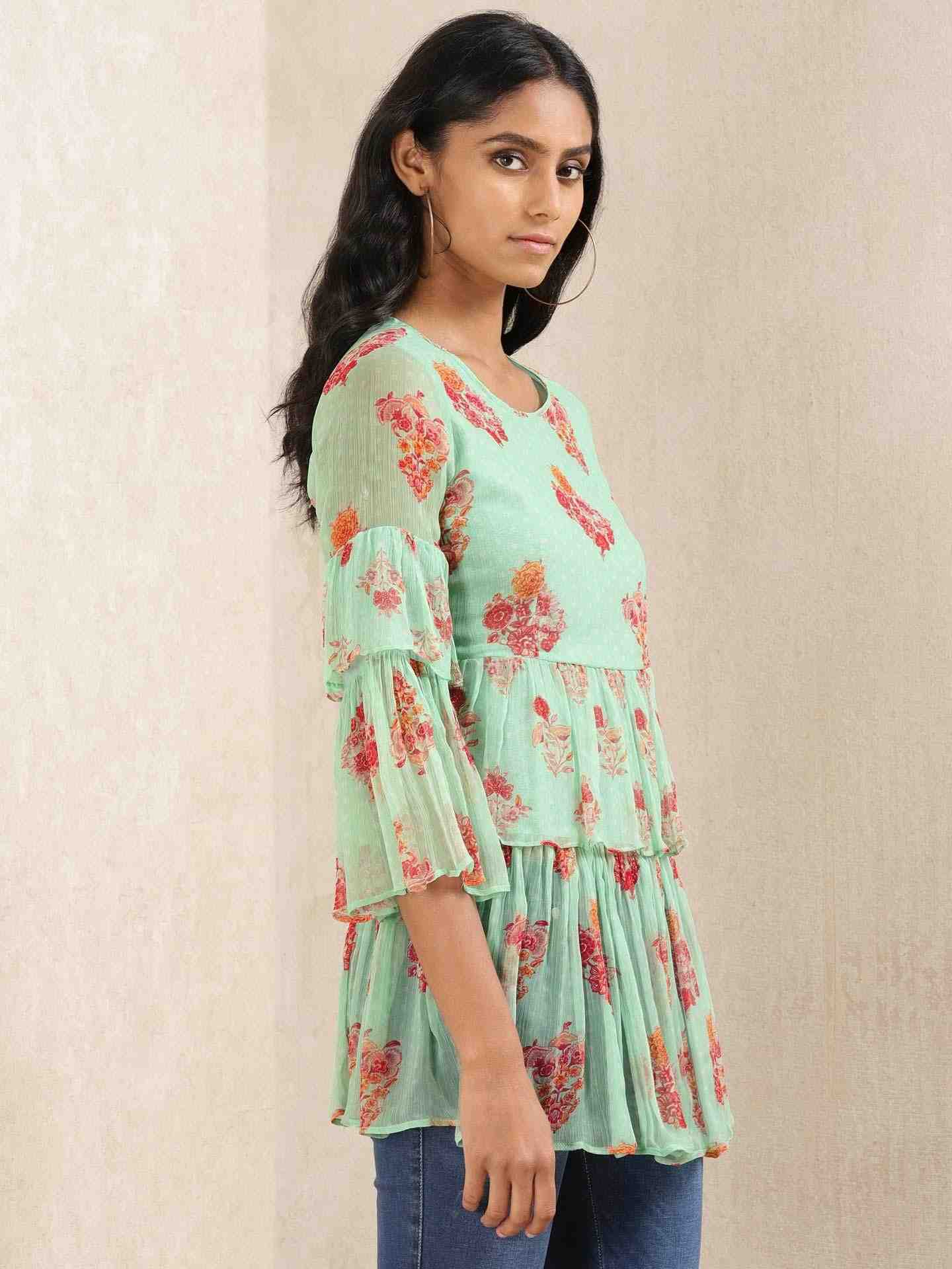Mint Keya Allover Kurti