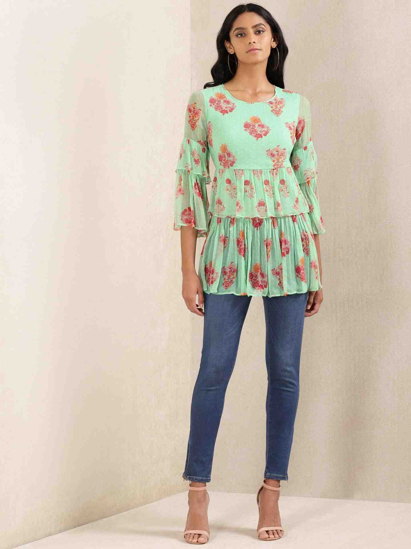 Mint Keya Allover Kurti