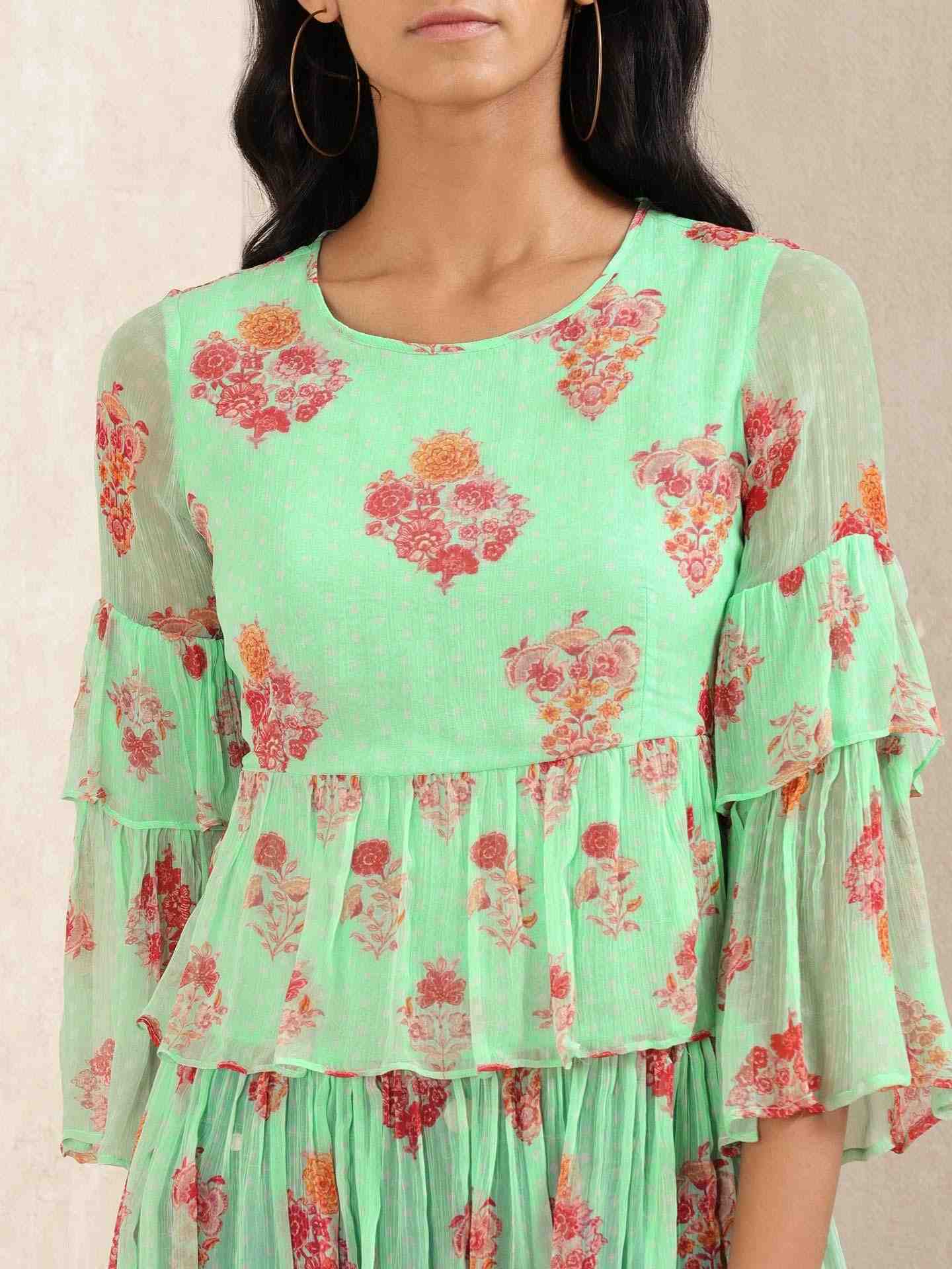 Mint Keya Allover Kurti