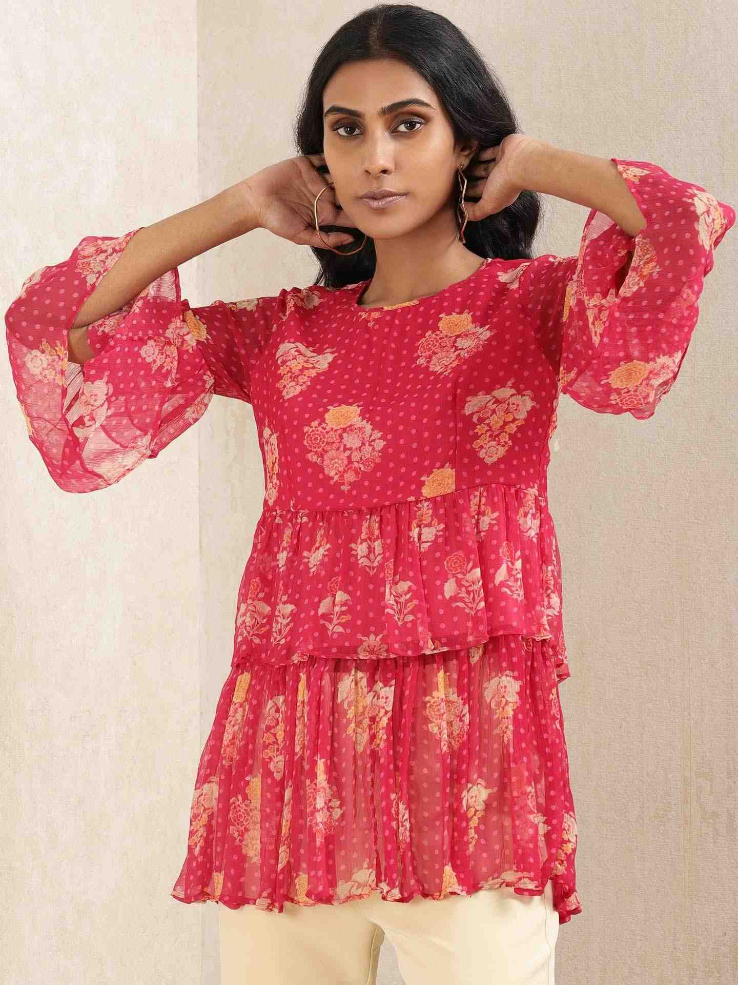 Pink Keya Allover Kurti