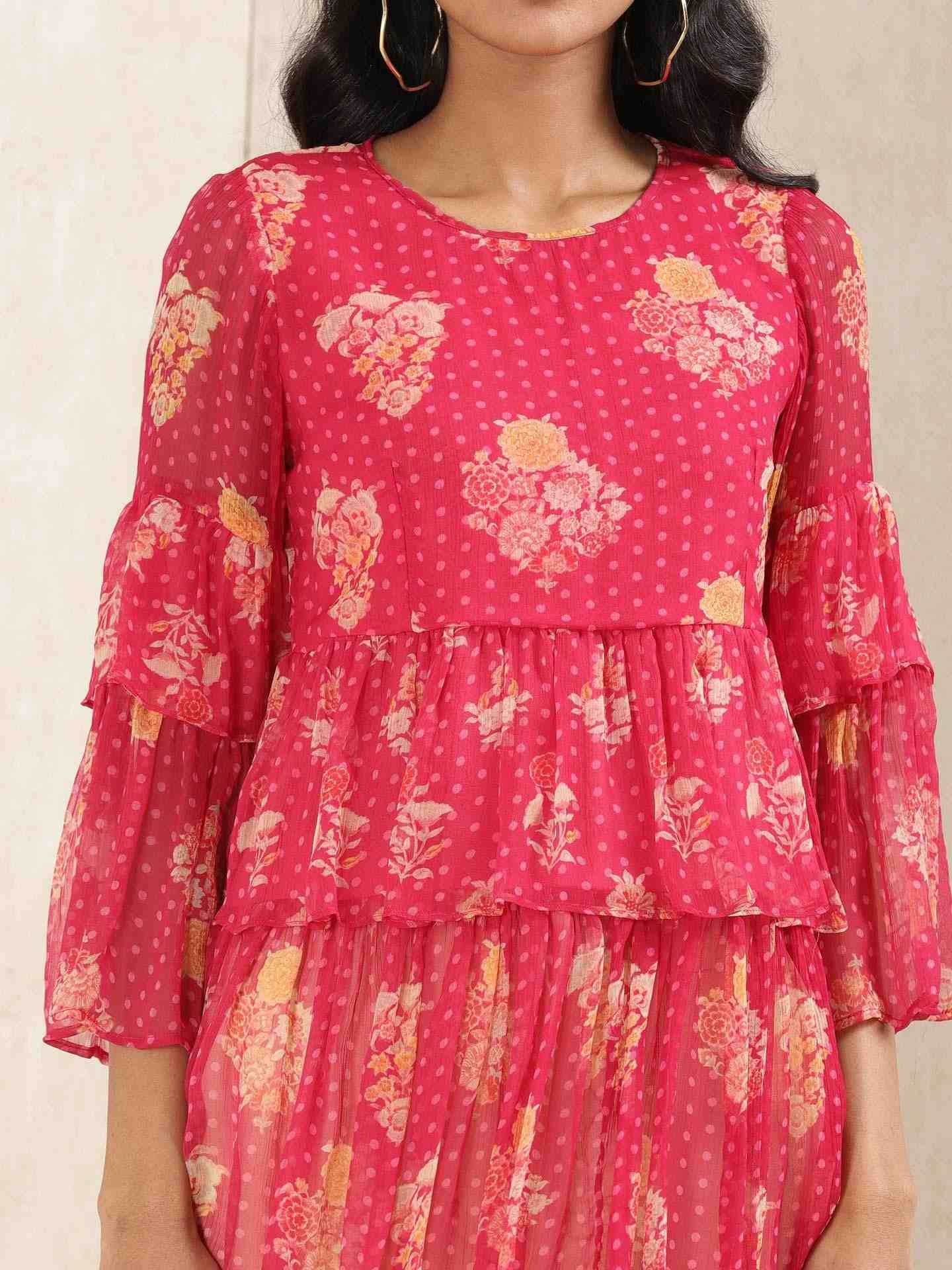 Pink Keya Allover Kurti