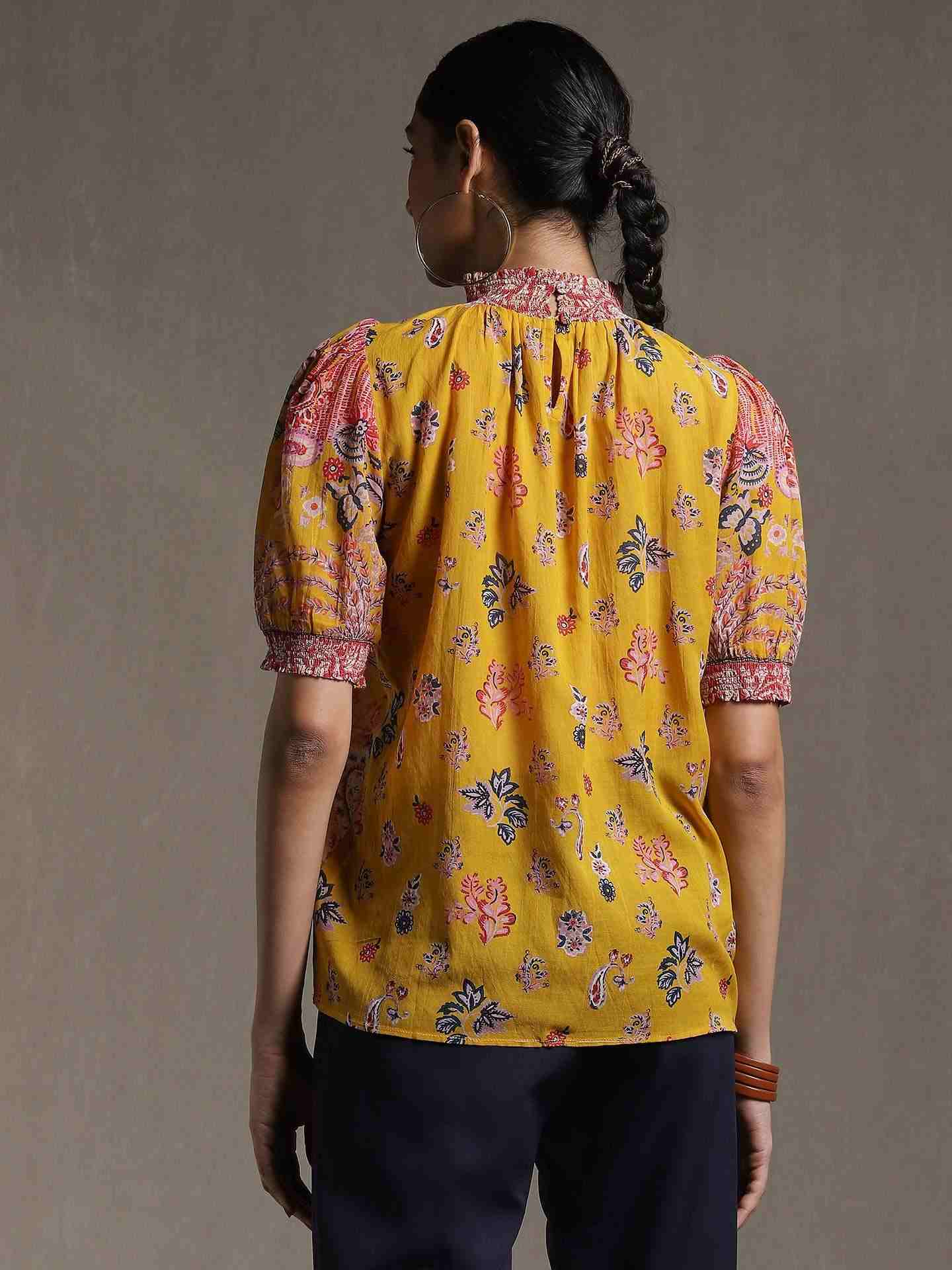 Yellow Water Paisley Kurti