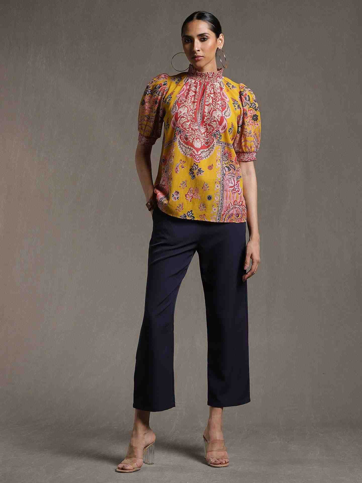 Yellow Water Paisley Kurti