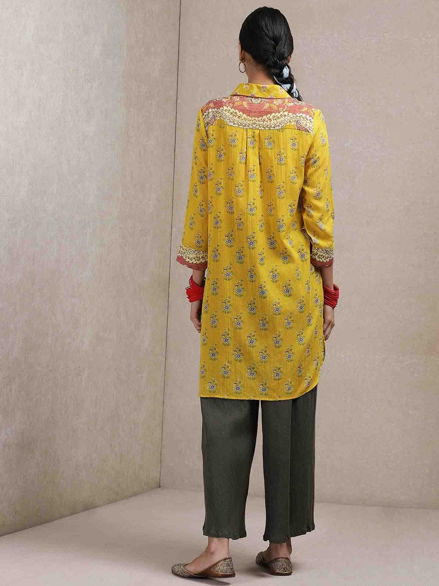 Yellow Ersheen Kurti