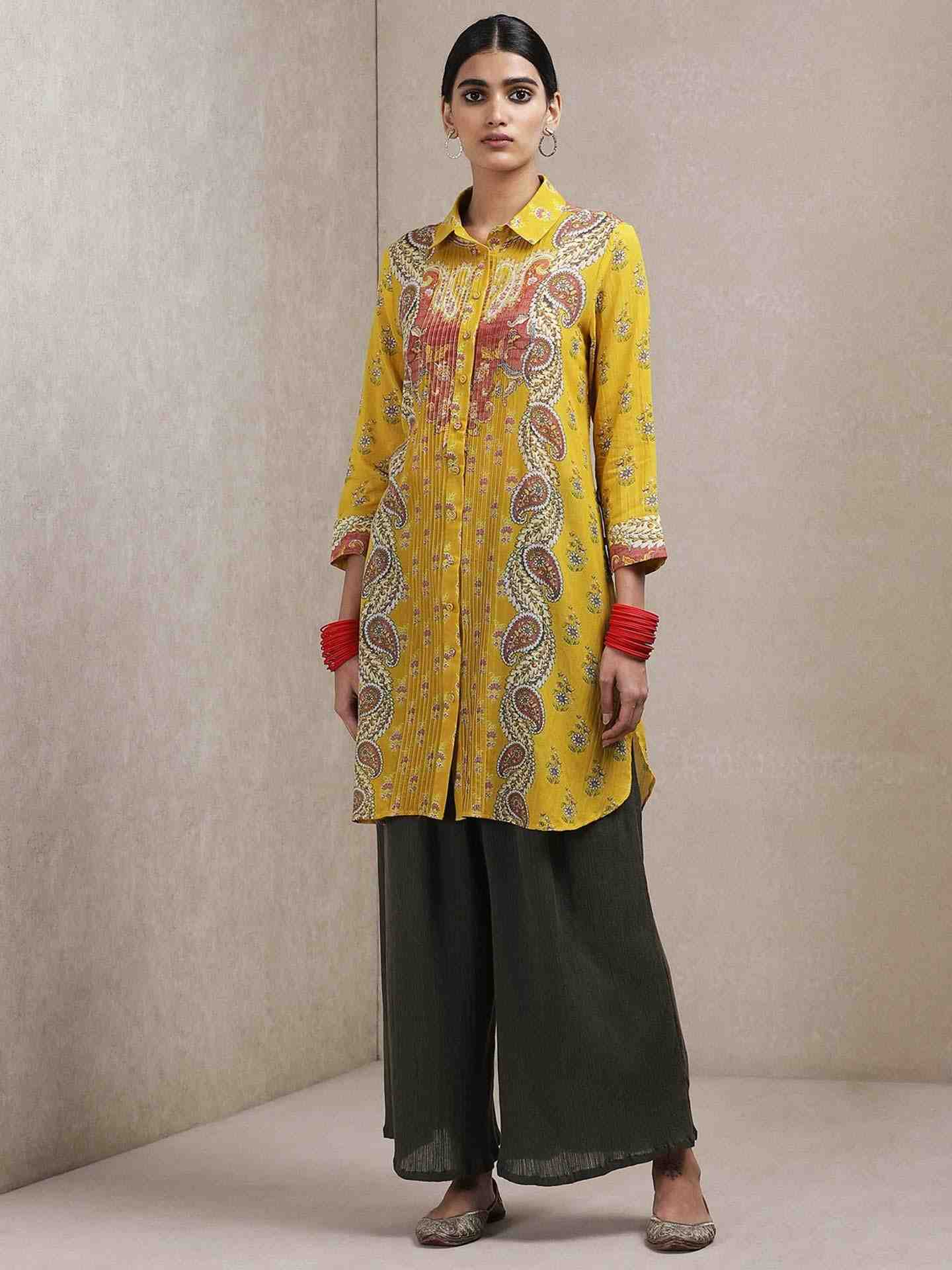 Yellow Ersheen Kurti
