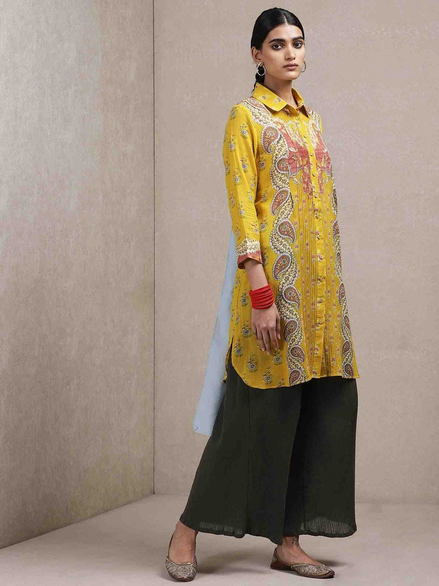 Yellow Ersheen Kurti