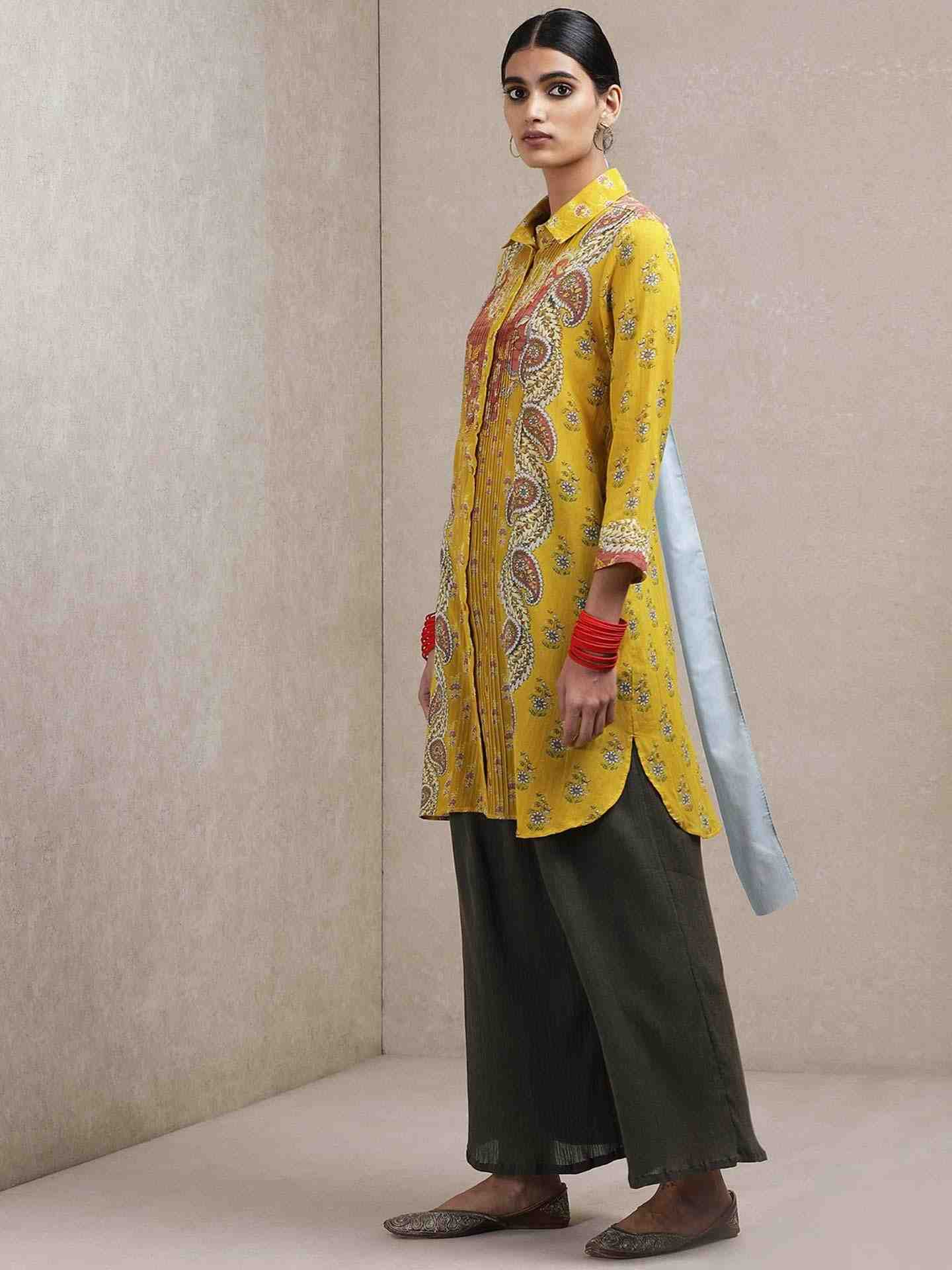 Yellow Ersheen Kurti