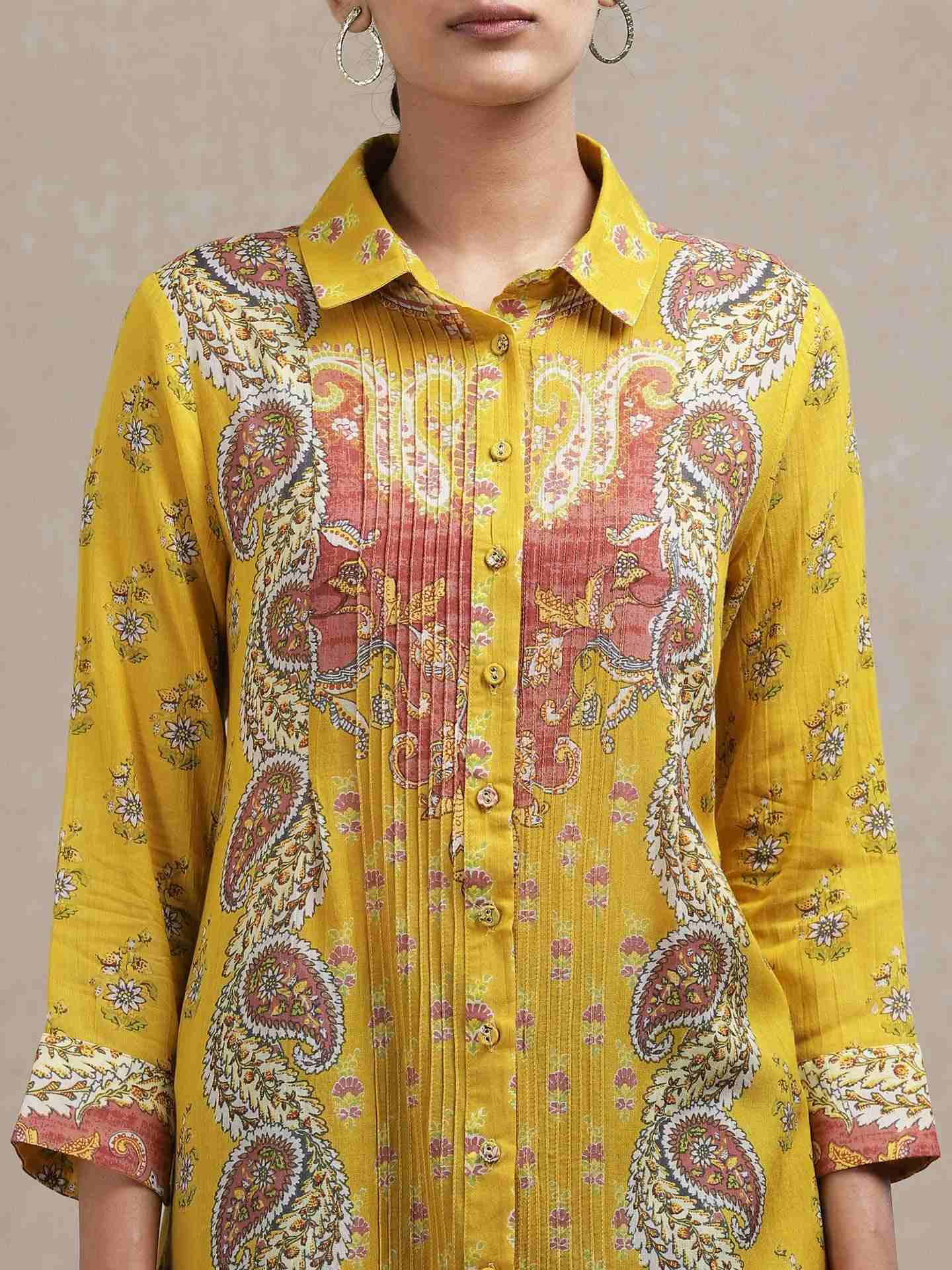 Yellow Ersheen Kurti