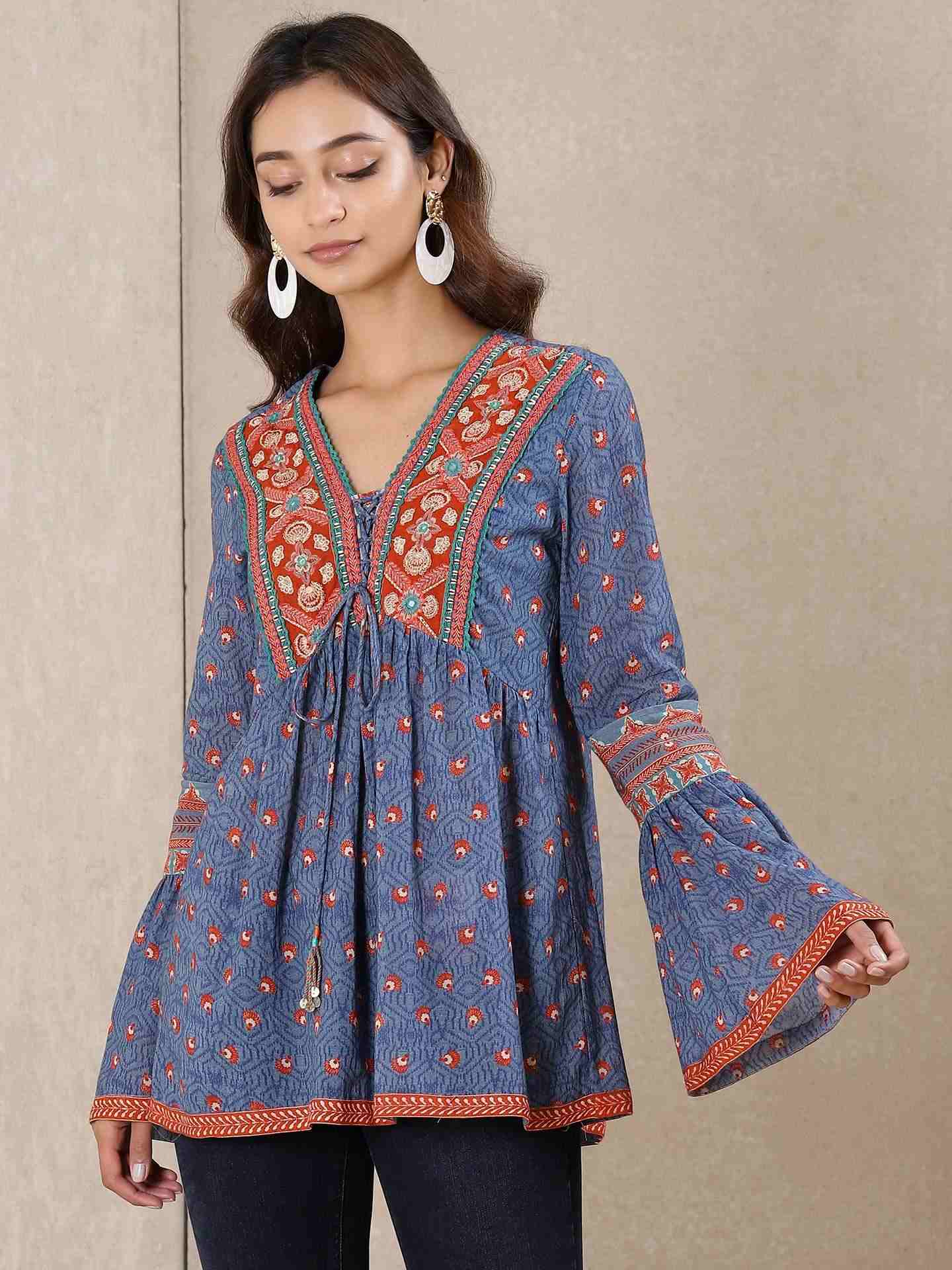 Blue Waterfall Kurti