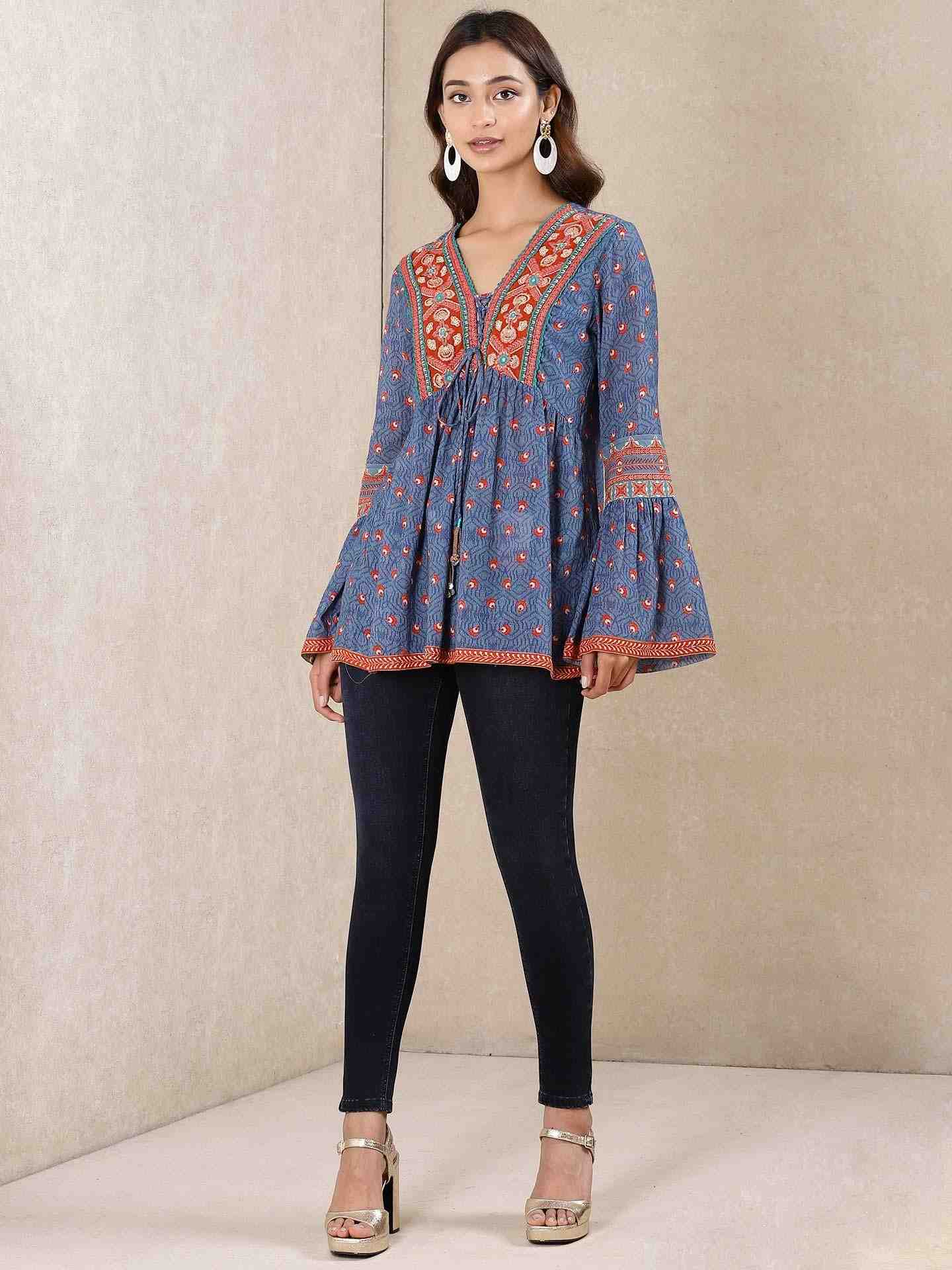 Blue Waterfall Kurti