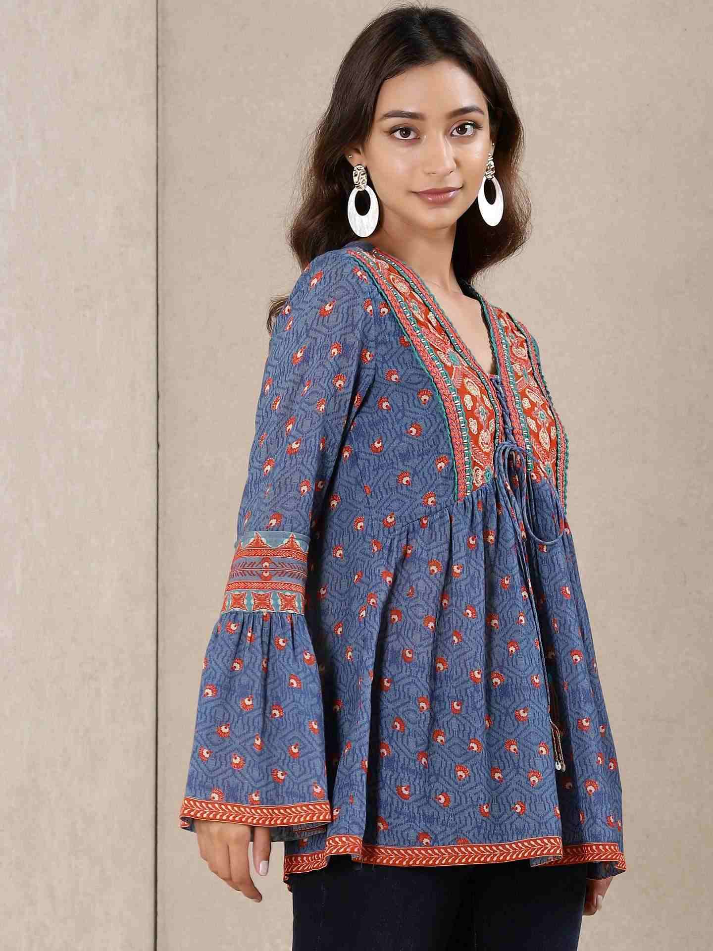 Blue Waterfall Kurti