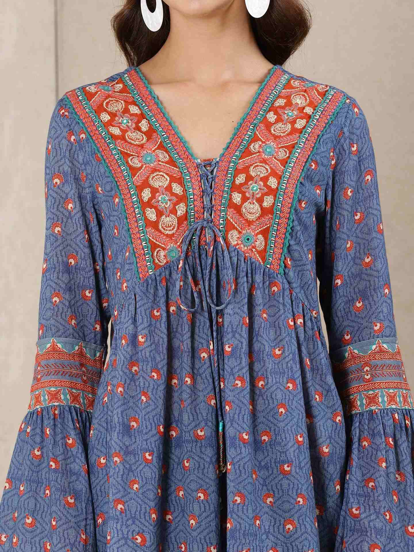 Blue Waterfall Kurti