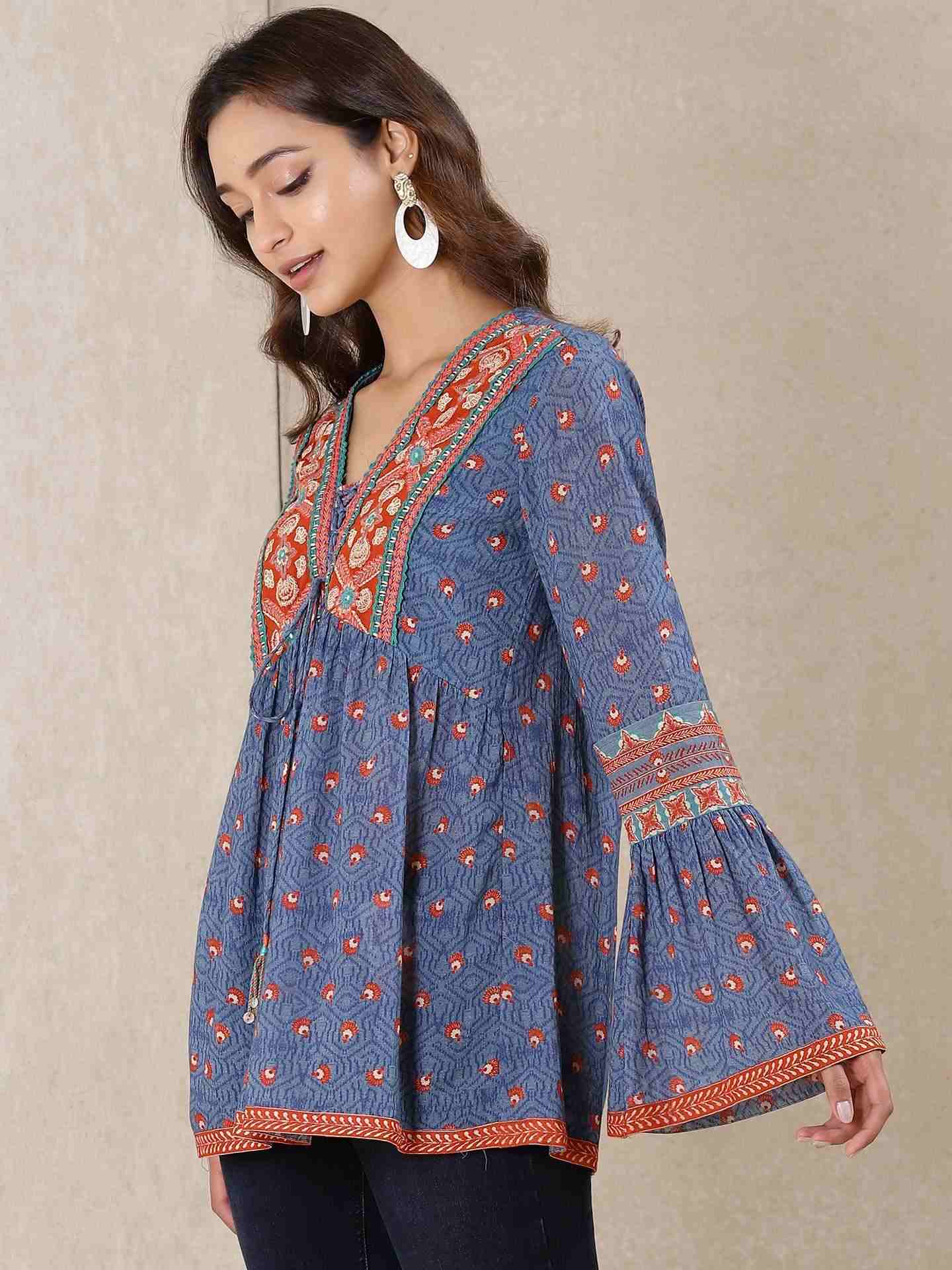Blue Waterfall Kurti