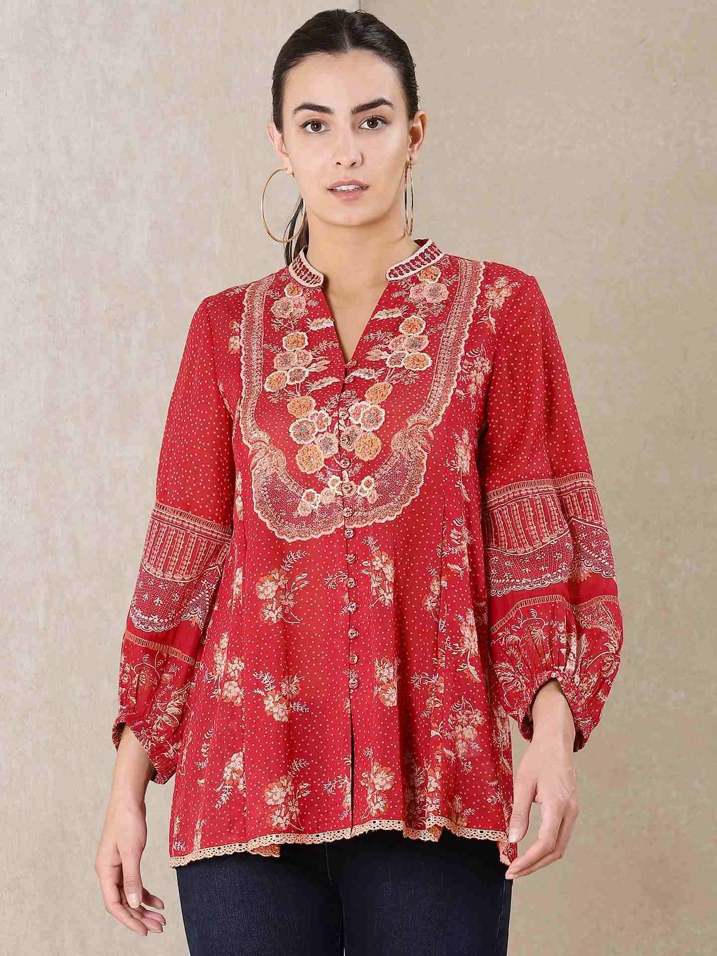 Red Asha Kurti