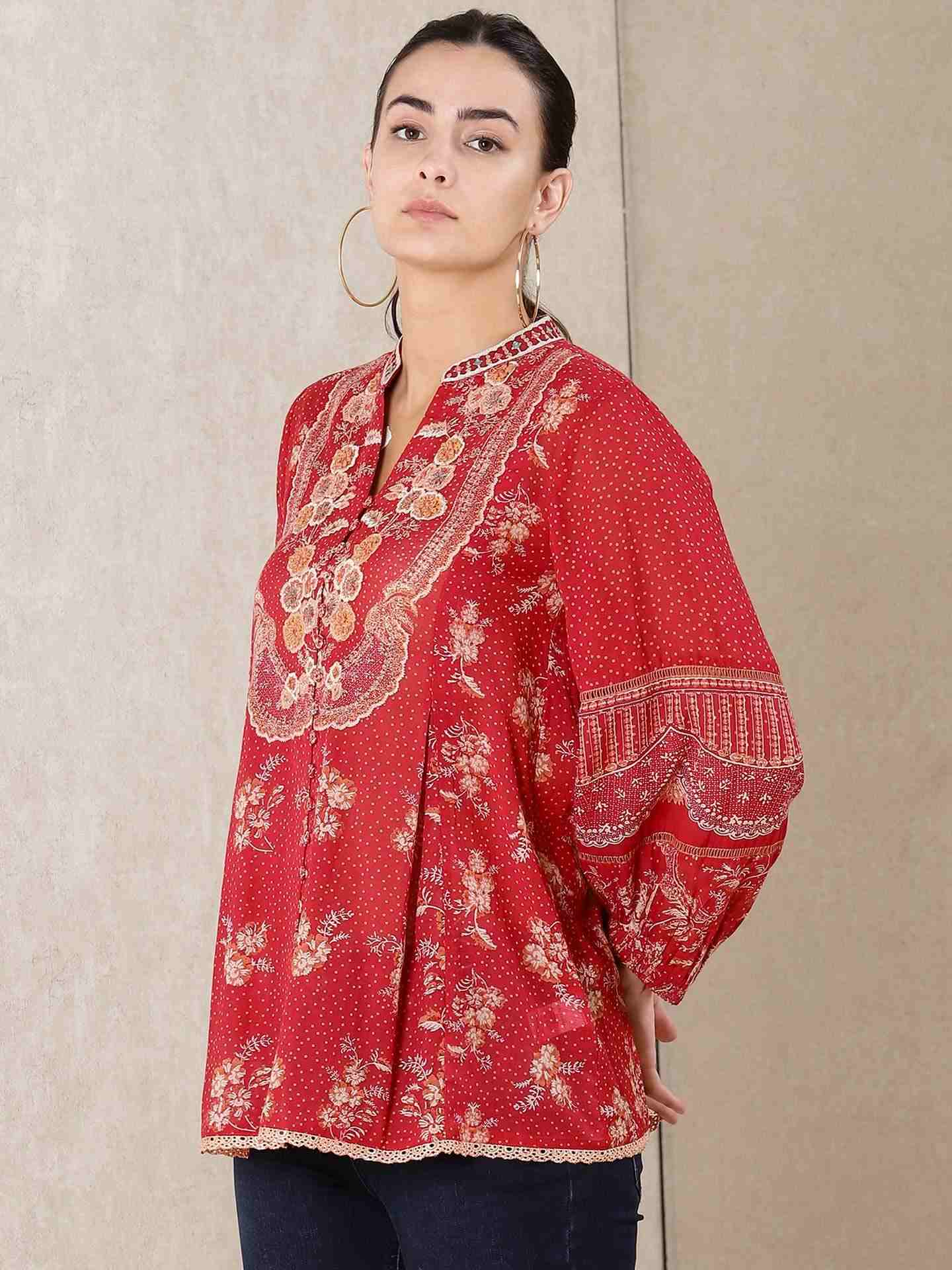 Red Asha Kurti